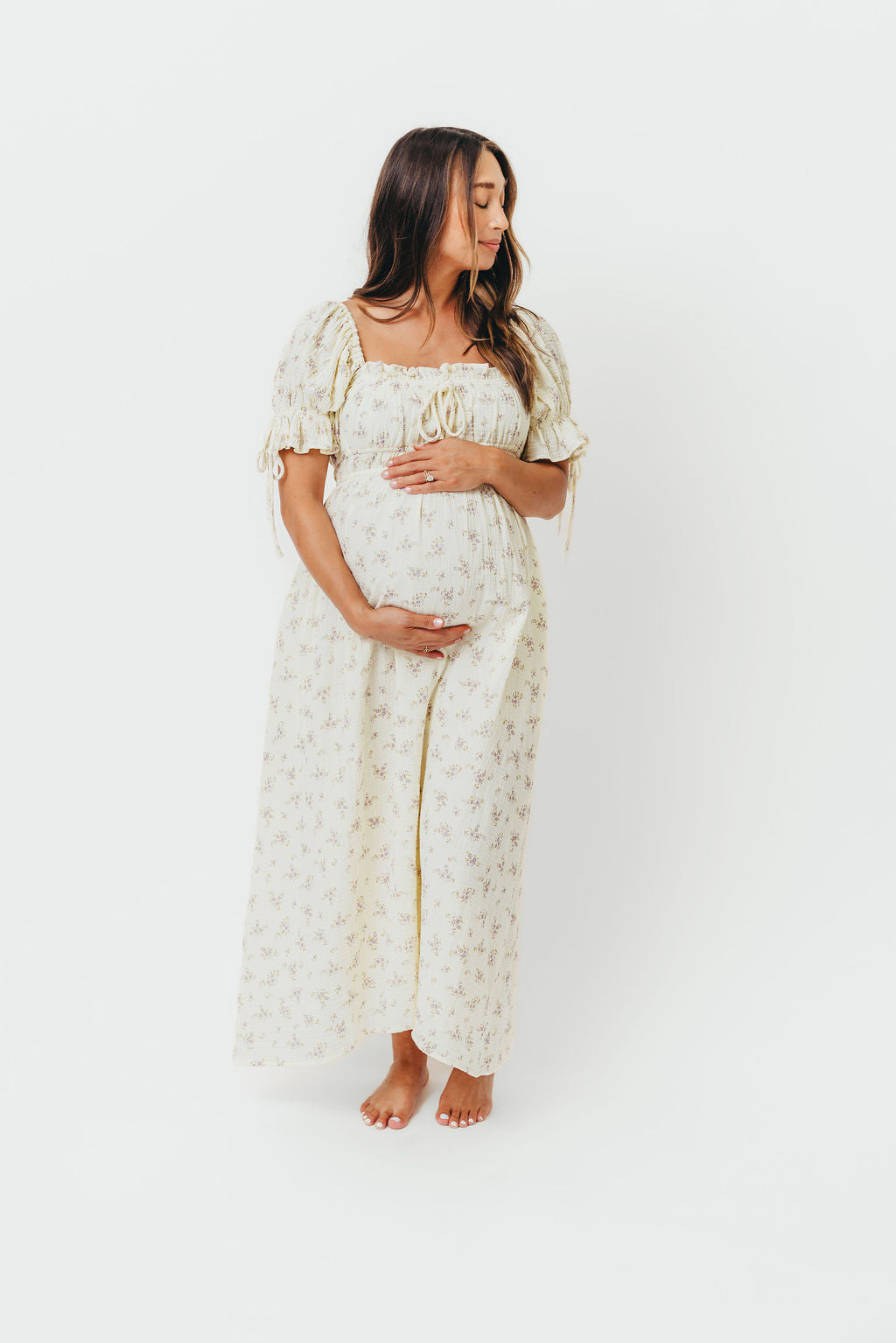 Savanna Steppe 100% Cotton Maternity Dress in Lilac - Bump Friendly & Inclusive Sizing (S-3XL) for Pregnancy, Nursing & Everyday Comfort | Perfect for Baby Showers, Brunch & Casual Outings