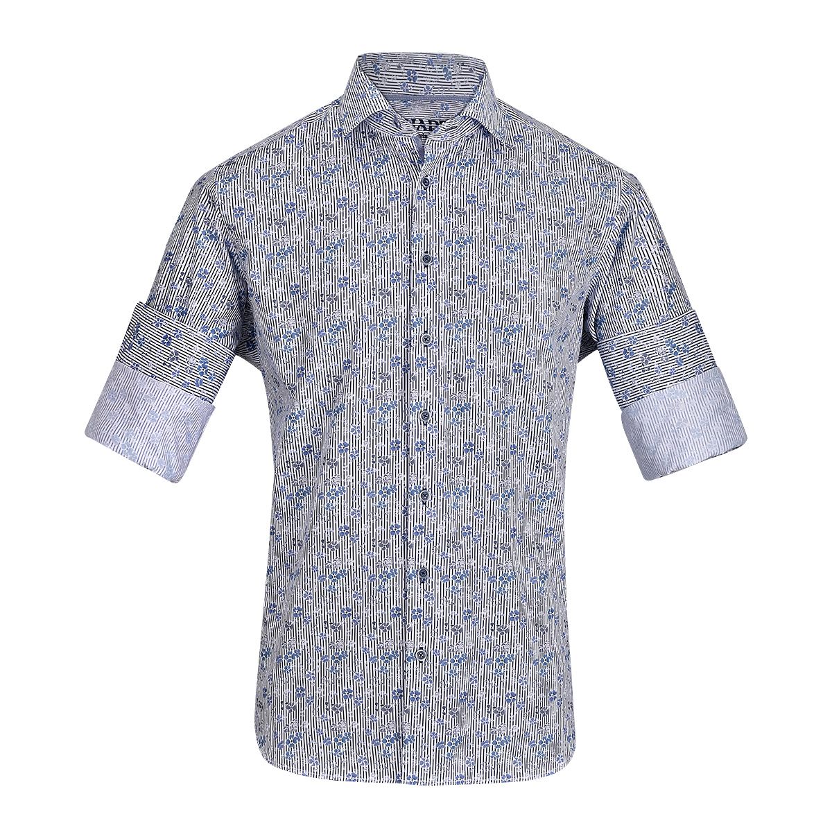 **CM00106 Men's Cuadra Blue Fashion Western Long Sleeve Cotton Shirt – Stylish Cowboy Shirt for Casual Wear, Rodeo & Country Outfits**