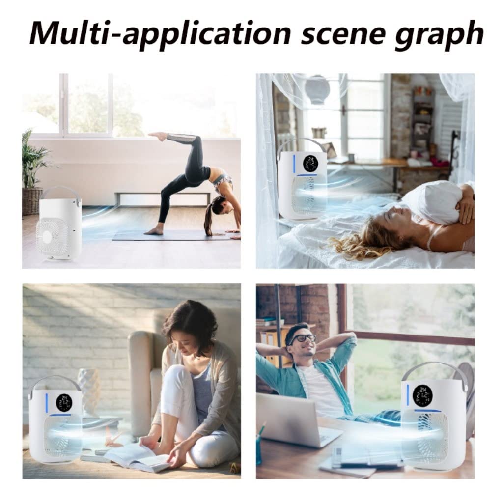 Grafken USB Mini Desktop Air Cooler - Portable Bedside & Office Fan with Humidifier, Water Cooling & Refrigeration for Home, Travel & Workspaces