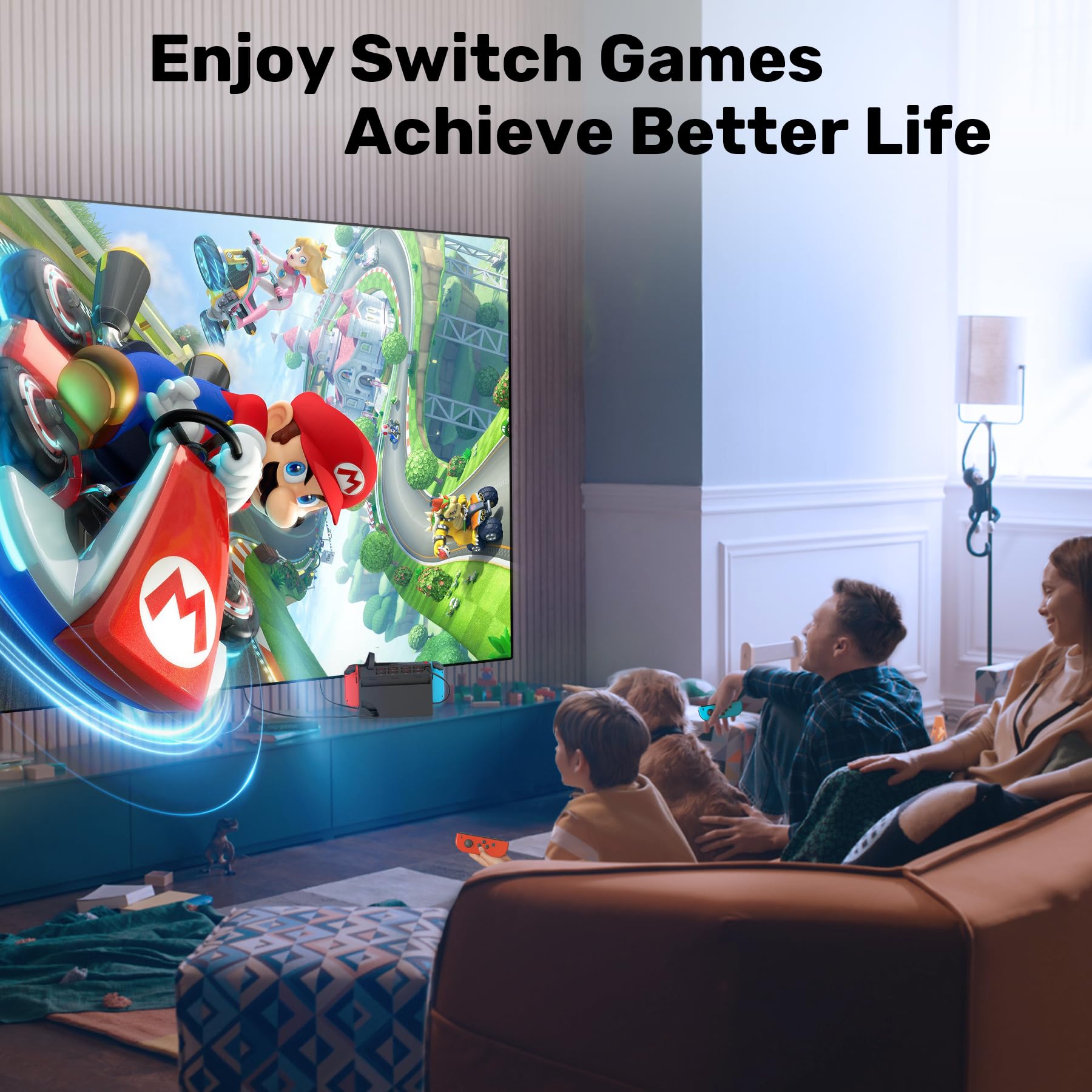 **Unitek Switch Game Card Reader - Upgraded Multi-Game Switcher with Remote Control, 8-in-1 Quick Switch Adapter for Nintendo Switch & OLED - Perfect for Gaming Parties & Travel**
