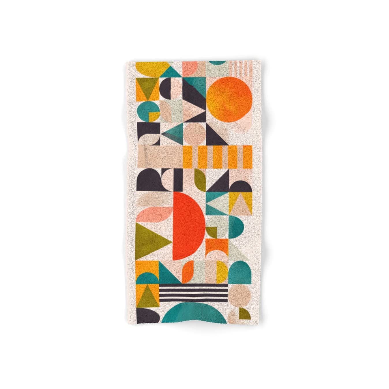 Ana Rut BRE Mid Century Geometry Abstract Bauhaus Fine Art Hand & Bath Towels - Modern Home Decor, Spa & Bathroom Essentials