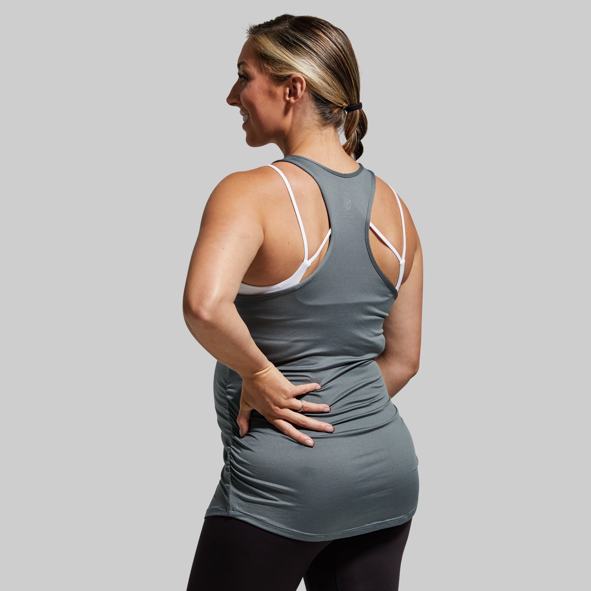 Maternity Staple Tank Top for Women - Soft Cotton Nursing Cami (Slate Gray) - Perfect for Pregnancy, Breastfeeding & Everyday Comfort