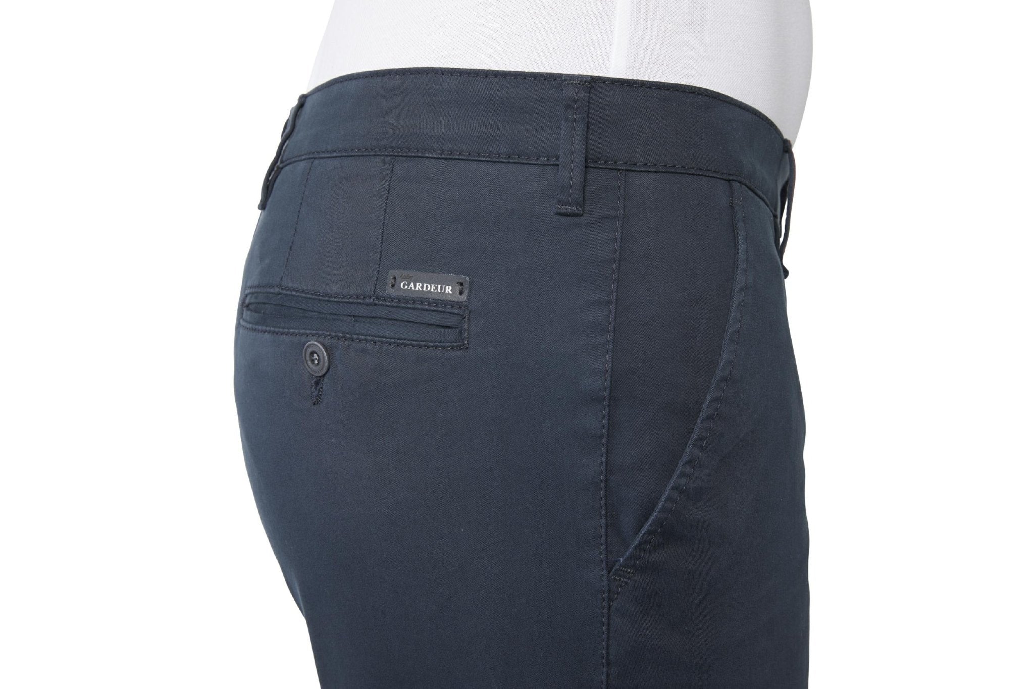 GARDEUR Benito Modern Chino Pants for Men - Slim Fit Stretch Navy Blue Casual Trousers | Office Wear, Business Casual & Everyday Outfits