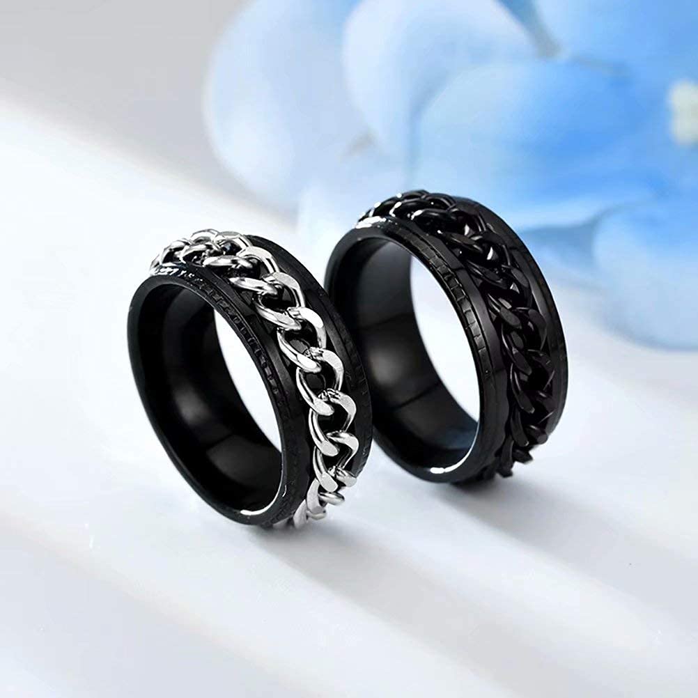 8mm 316L Stainless Steel Center Chain Ring Spinning Ring - Classic Creative Bottle Opener for Beer, Wine & Soda - Perfect for Parties, Camping & Home Bar Accessories