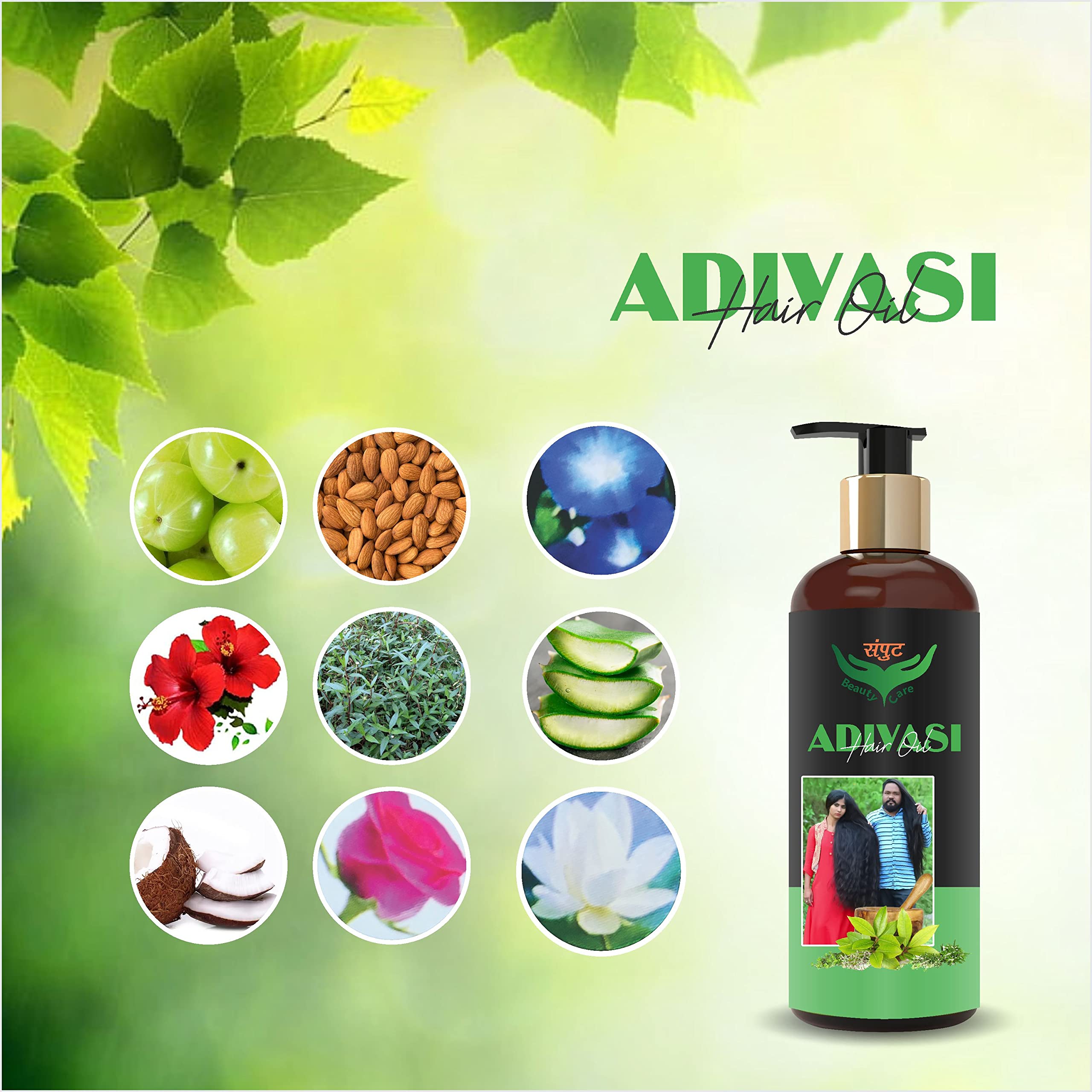 **Adivasi Herbal Hair Growth Oil - 100ml for Men & Women | Natural Hair Fall Control & Strengthening Treatment | Perfect for Daily Scalp Massage & Hair Care Routine**