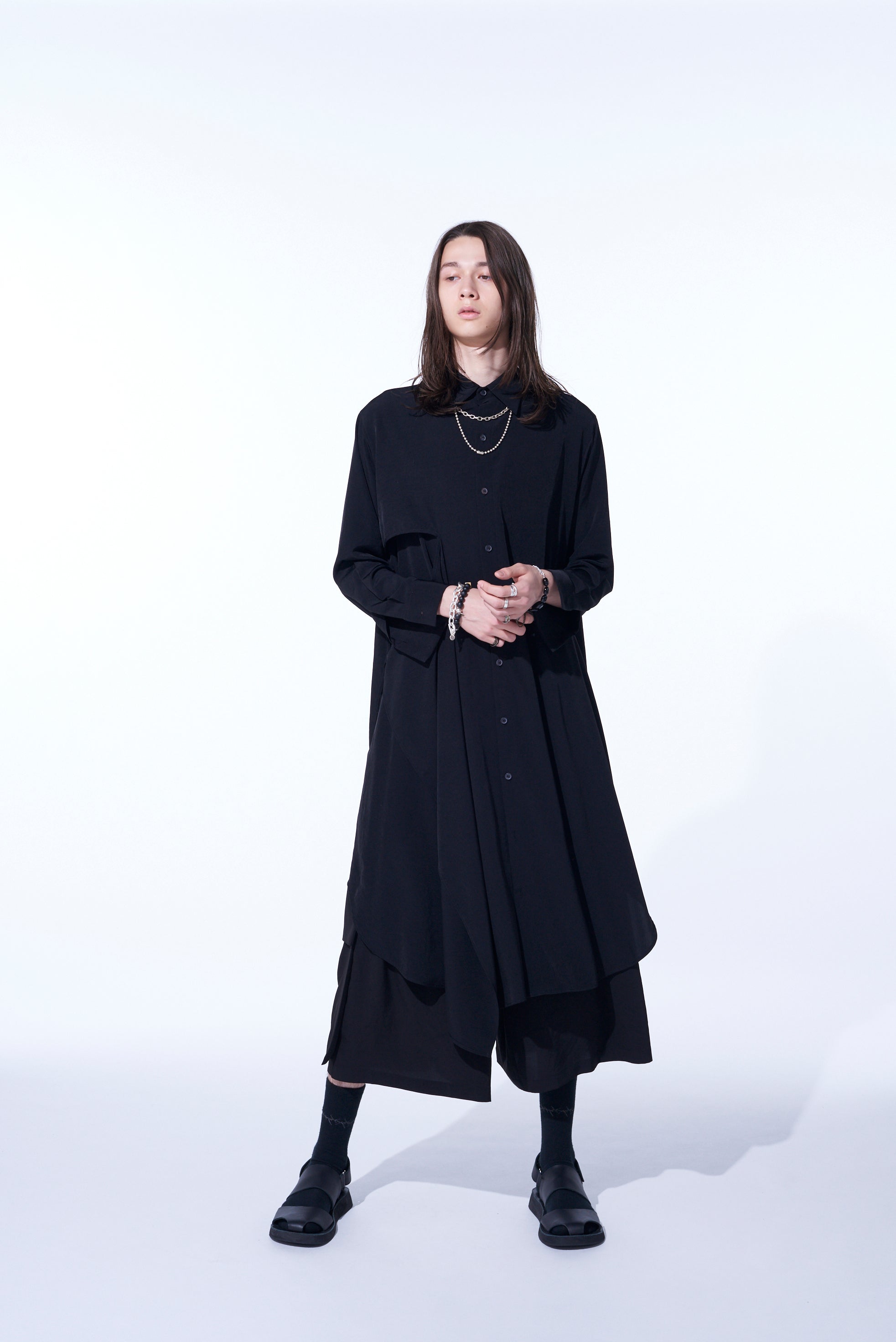 Elegant Crepe de Chine Shirt Dress with Double Tailored Right Front - Perfect for Office Wear & Casual Outings