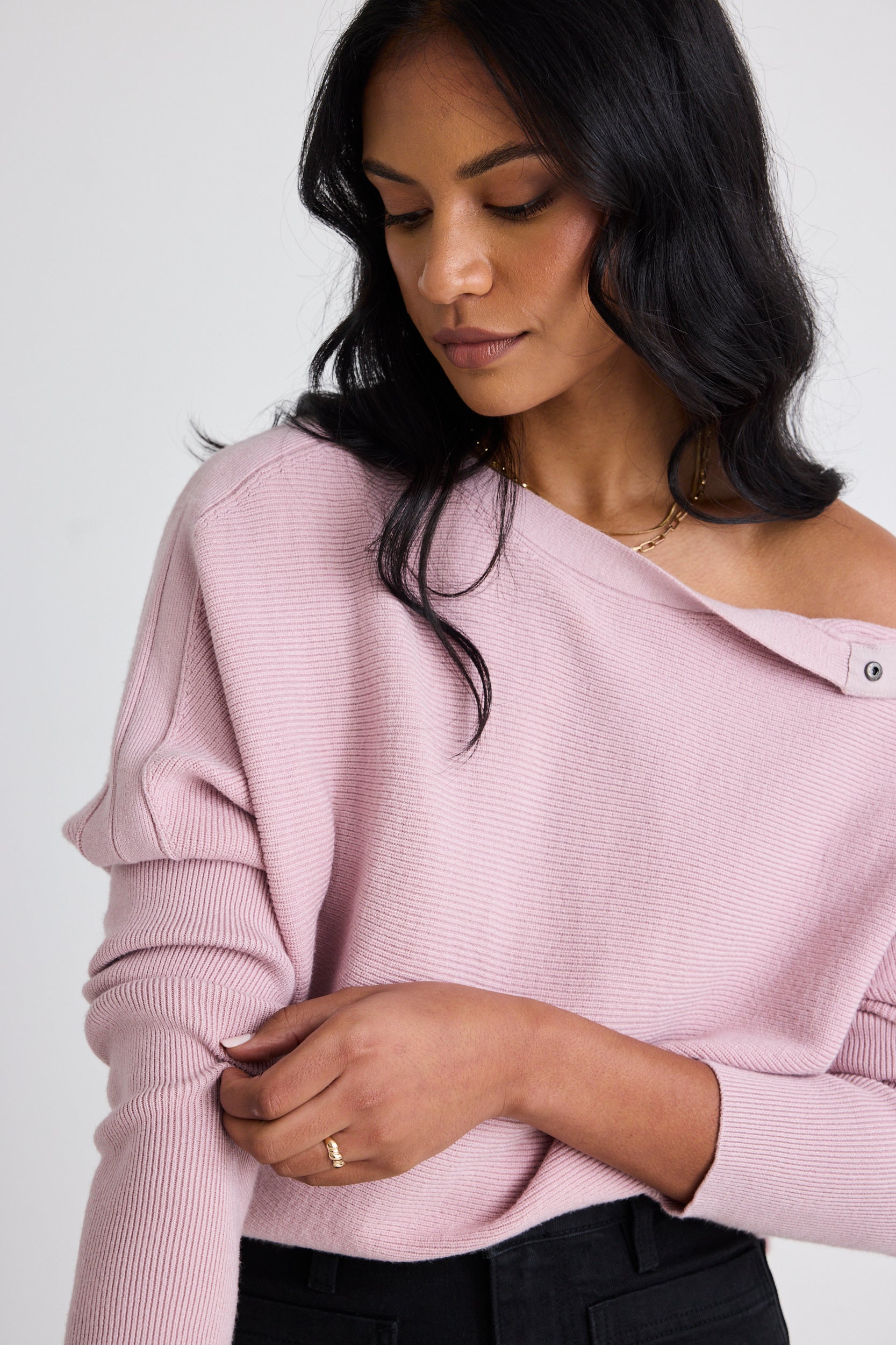 Blush Pink Batwing Knit Jumper for Women - Soft Oversized Sweater for Fall & Winter - Cozy Casual Wear for Dates, Office & Weekend Outings