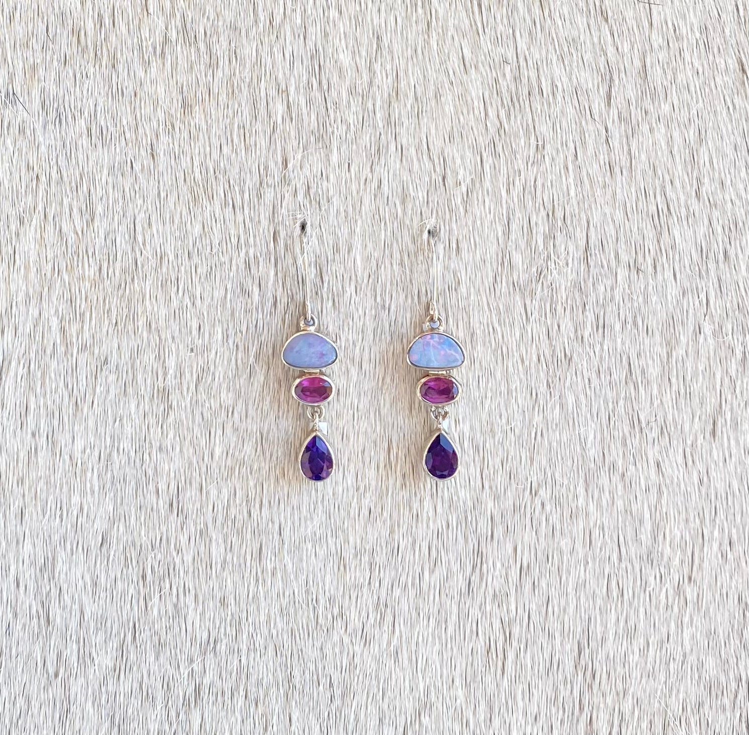 Natural Australian Opal Drop Earrings - Handcrafted Sterling Silver Jewelry for Women | Perfect for Weddings, Parties & Special Occasions