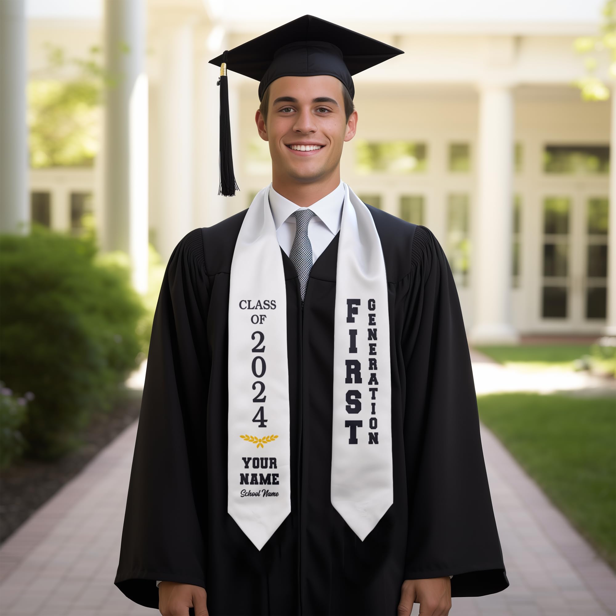 Custom Graduation Stole for Class of 2025 - Personalized First Generation Graduate Sash with Embroidery | Perfect for High School & College Commencement Ceremonies