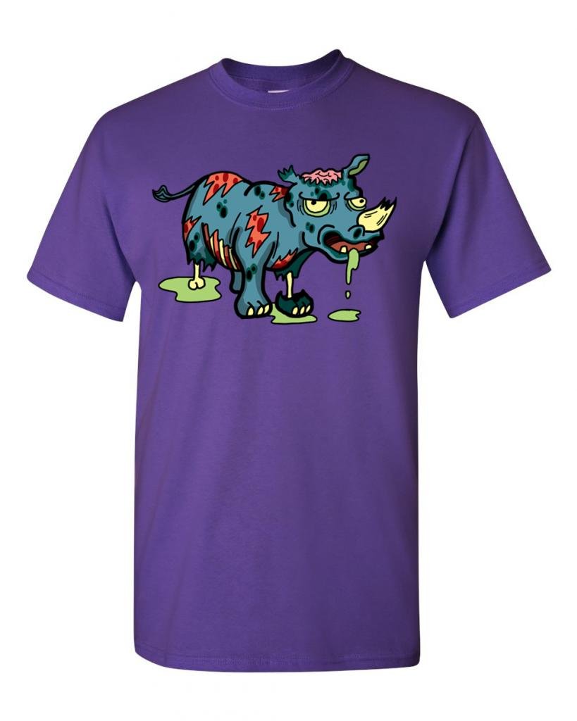 Zombie Rhino Undead Animals Graphic T-Shirt for Men - Cool Horror & Halloween Tee for Parties, Cosplay & Casual Wear