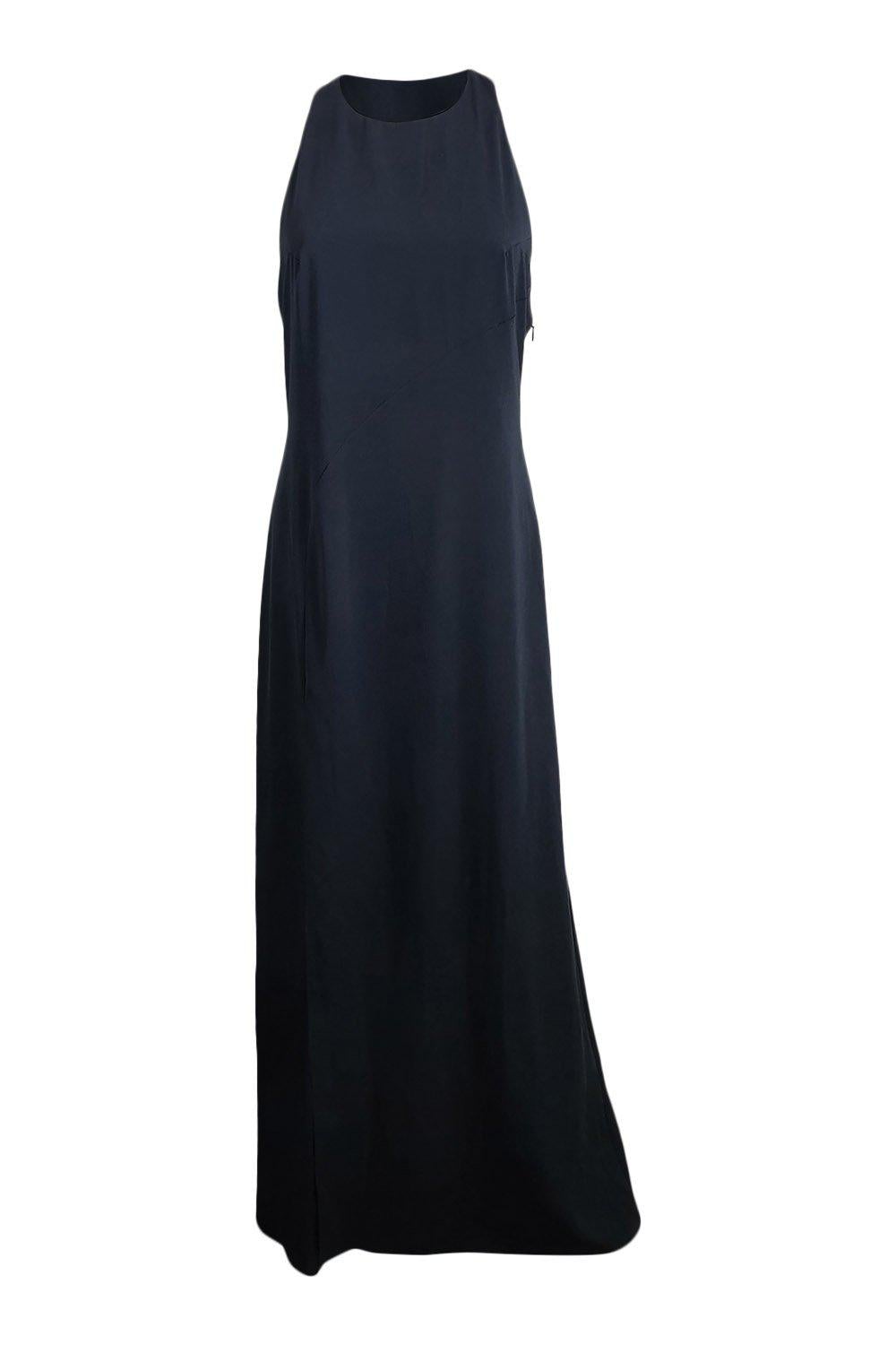 JILL STUART Women's Black Racerback Maxi Dress with White Chiffon Train - Size 8 | Elegant Formal Evening Gown for Weddings, Parties & Special Occasions