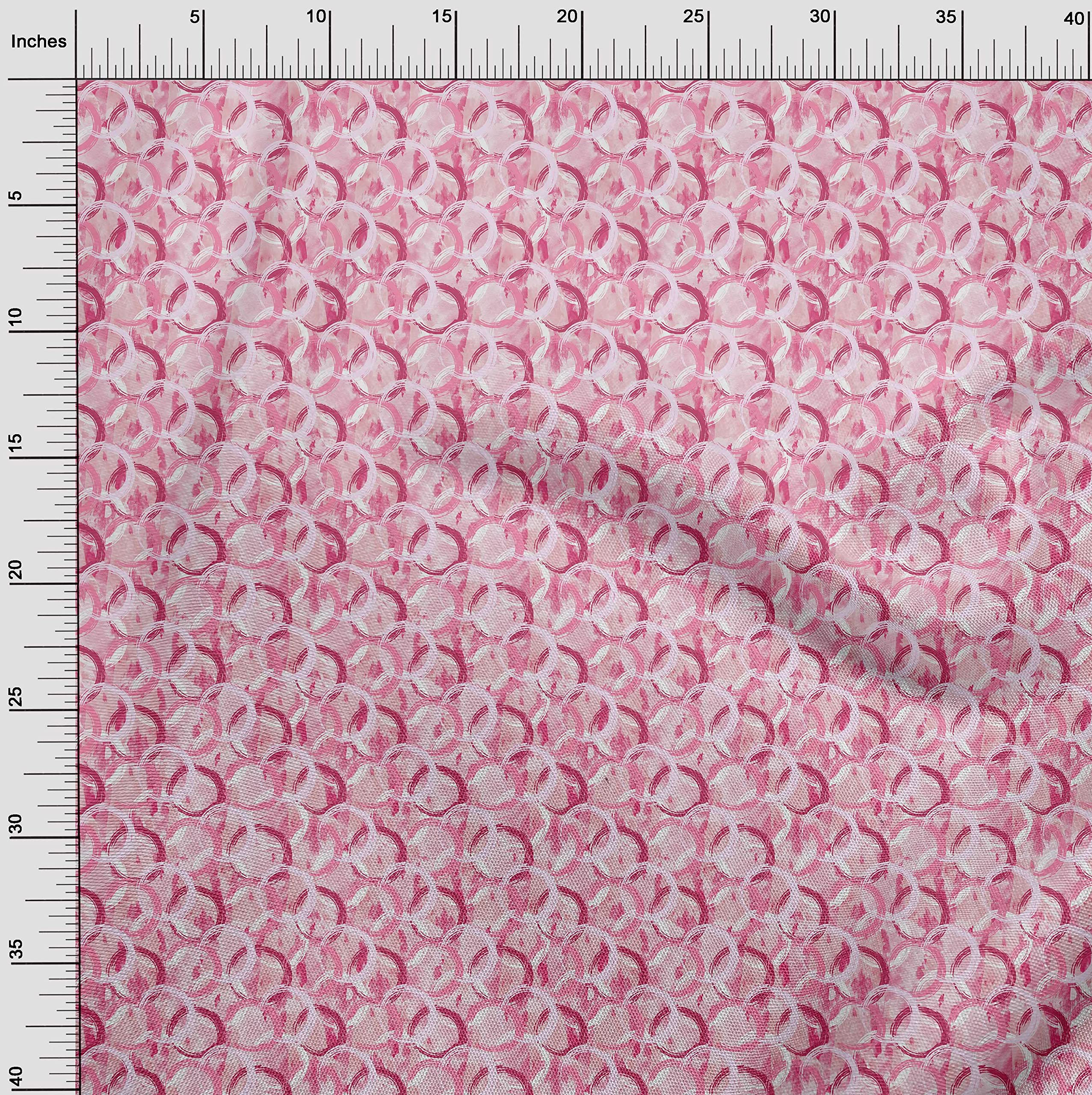 Velvet Pink Abstract Print Fabric by The Yard - 58 Inch Wide Soft Dress Material for DIY Fashion, Home Decor & Upholstery | Premium Quality 633