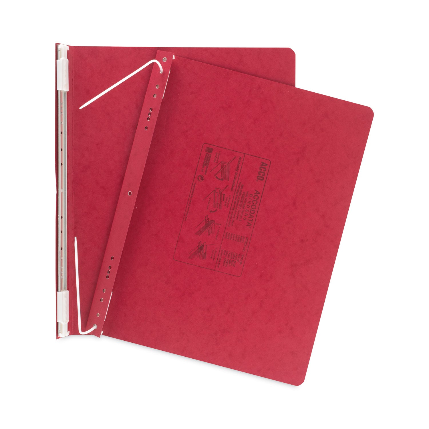ACCO Presstex 2-Post Binder Covers with Storage Hooks - 6 Capacity, 14.88 x 11 Inches, Executive Red - Perfect for Office Organization & Document Storage