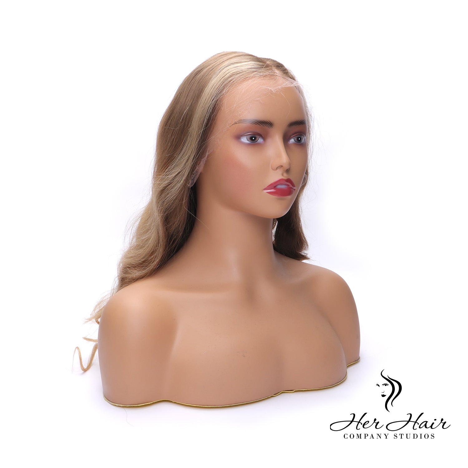 Honey Blonde with Dark Roots Synthetic Wig - Natural Looking Hairpiece for Everyday Wear & Cosplay