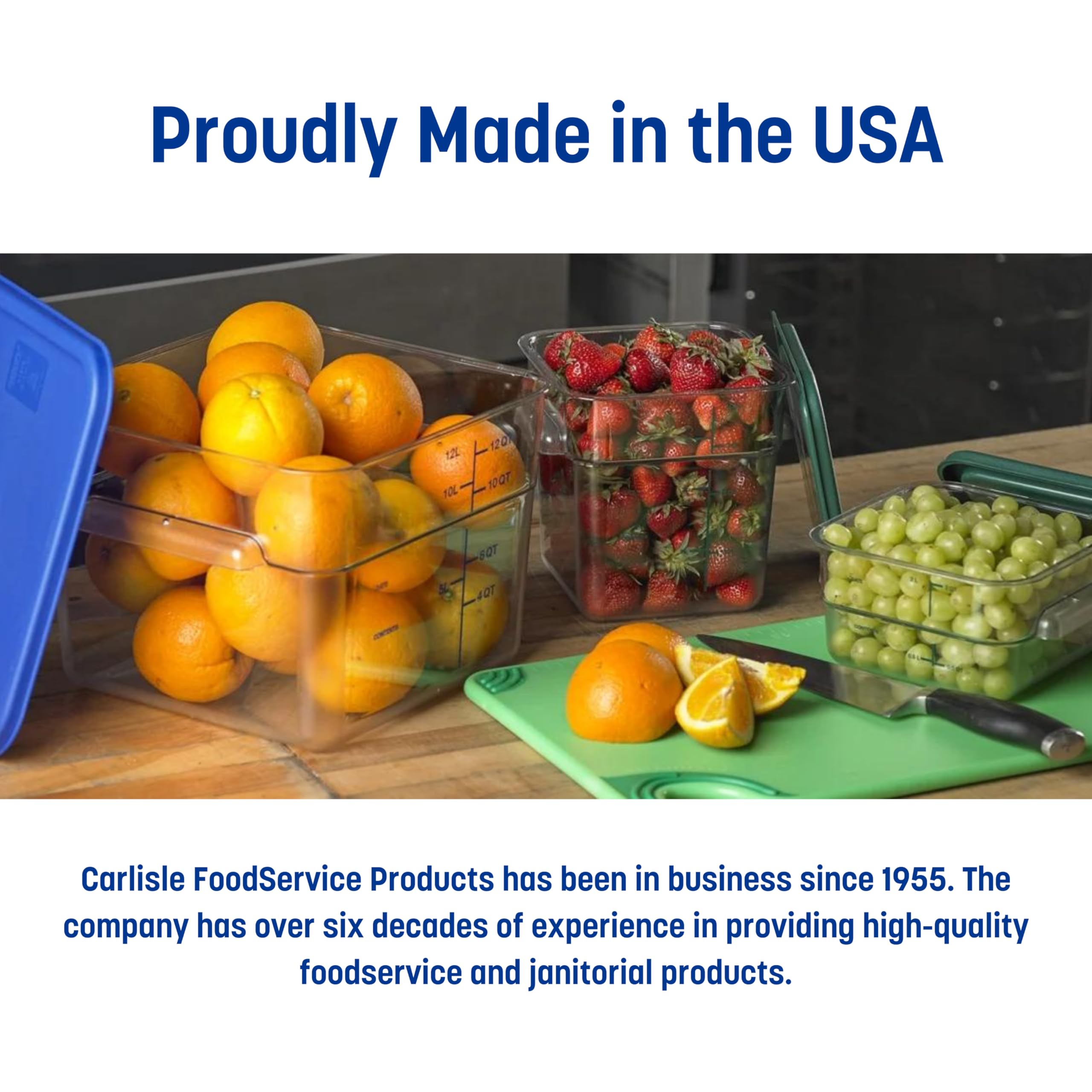 Stackable 22-Quart Clear Polycarbonate Square Food Storage Container by Carlisle - Perfect for Catering, Buffets, Restaurants & Commercial Kitchens - Durable & Space-Saving Food Prep Solution