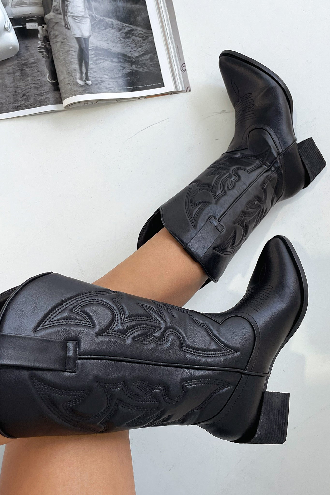 Authentic Jagger Cowboy Boots for Men & Women - Premium Black Leather Western Riding Boots | Perfect for Country Dancing, Rodeos & Casual Wear