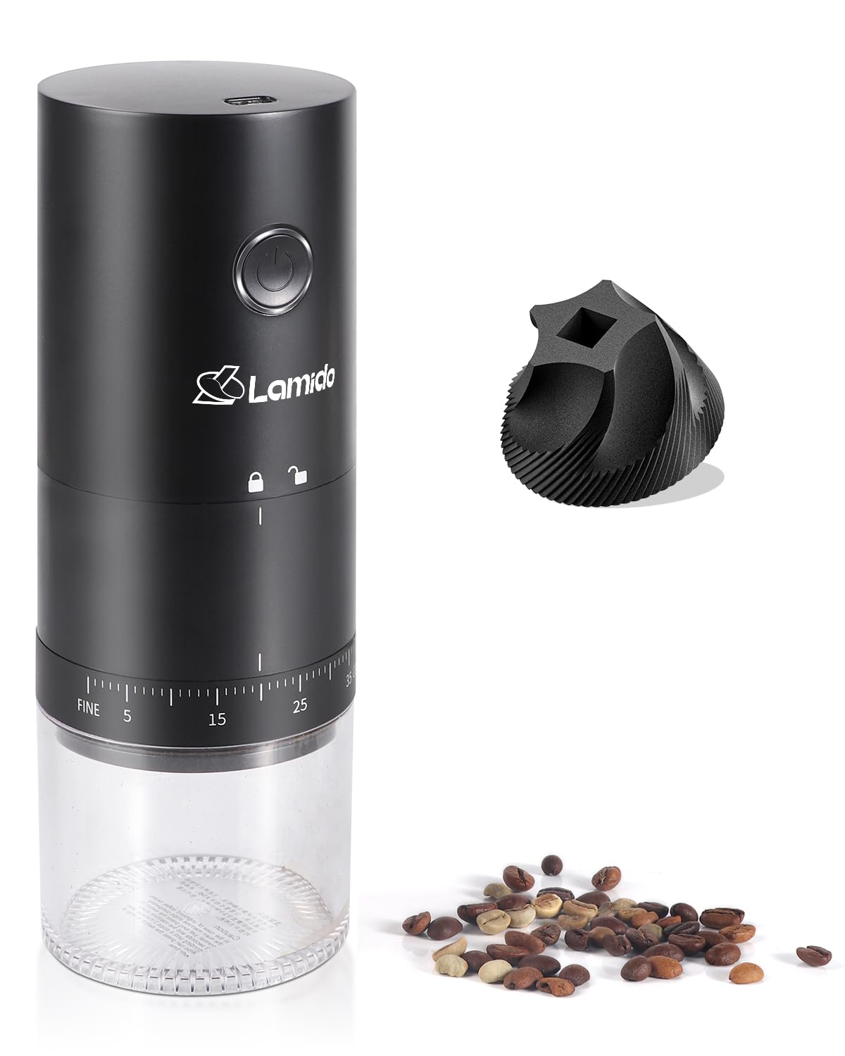 Premium Portable Electric Coffee Grinder with Ceramic Burr - 38 Adjustable Settings for Espresso to French Press | USB-C Rechargeable, One-Touch Operation & Auto-Stop | Perfect for Travel, Camping, Office & Home Brewing