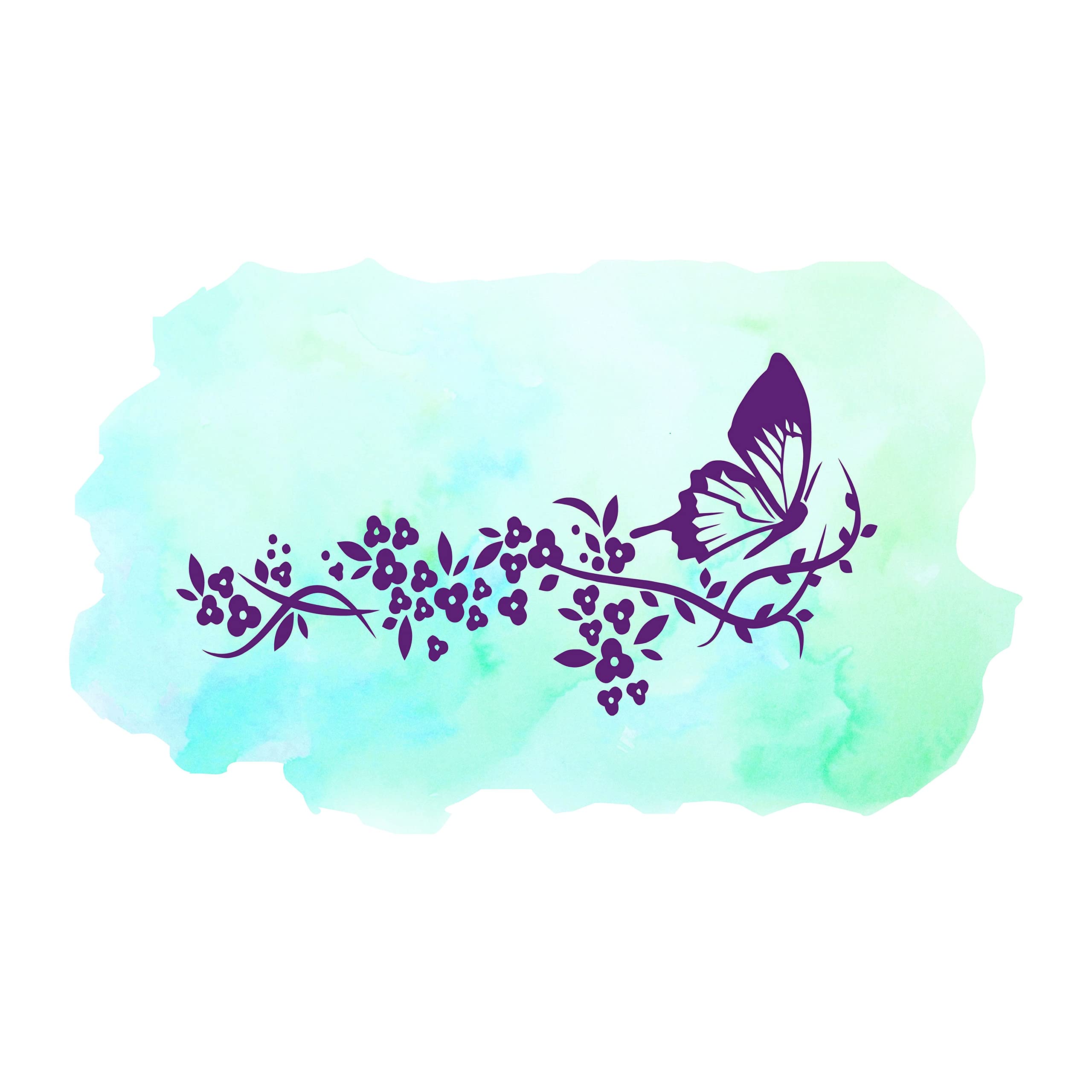 Floral Butterfly Wall Decals for Girls Bedroom - DIY Border Flower Stickers for Kids Room Decor (10x6 Inches) - Perfect for Nursery, Playroom & Creative Wall Art Projects