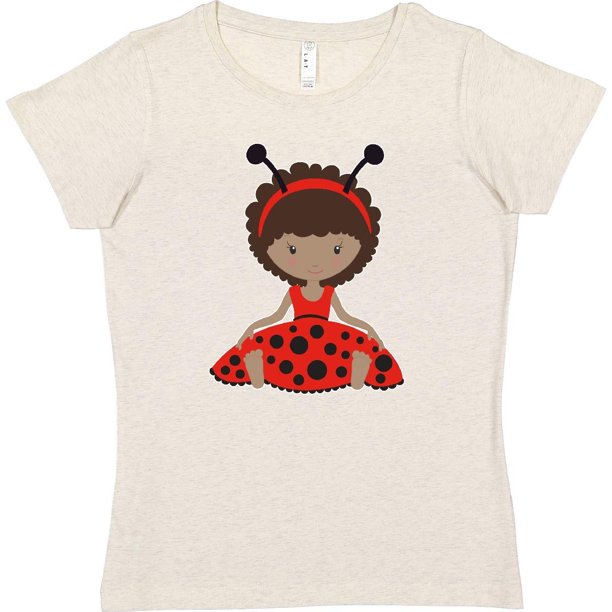 Inktastic Ethnic Ladybug Girl in Red Dress Women's T-Shirt - Cute Graphic Tee for Casual Wear, Outings & Gifts | Trendy Women's Fashion Top