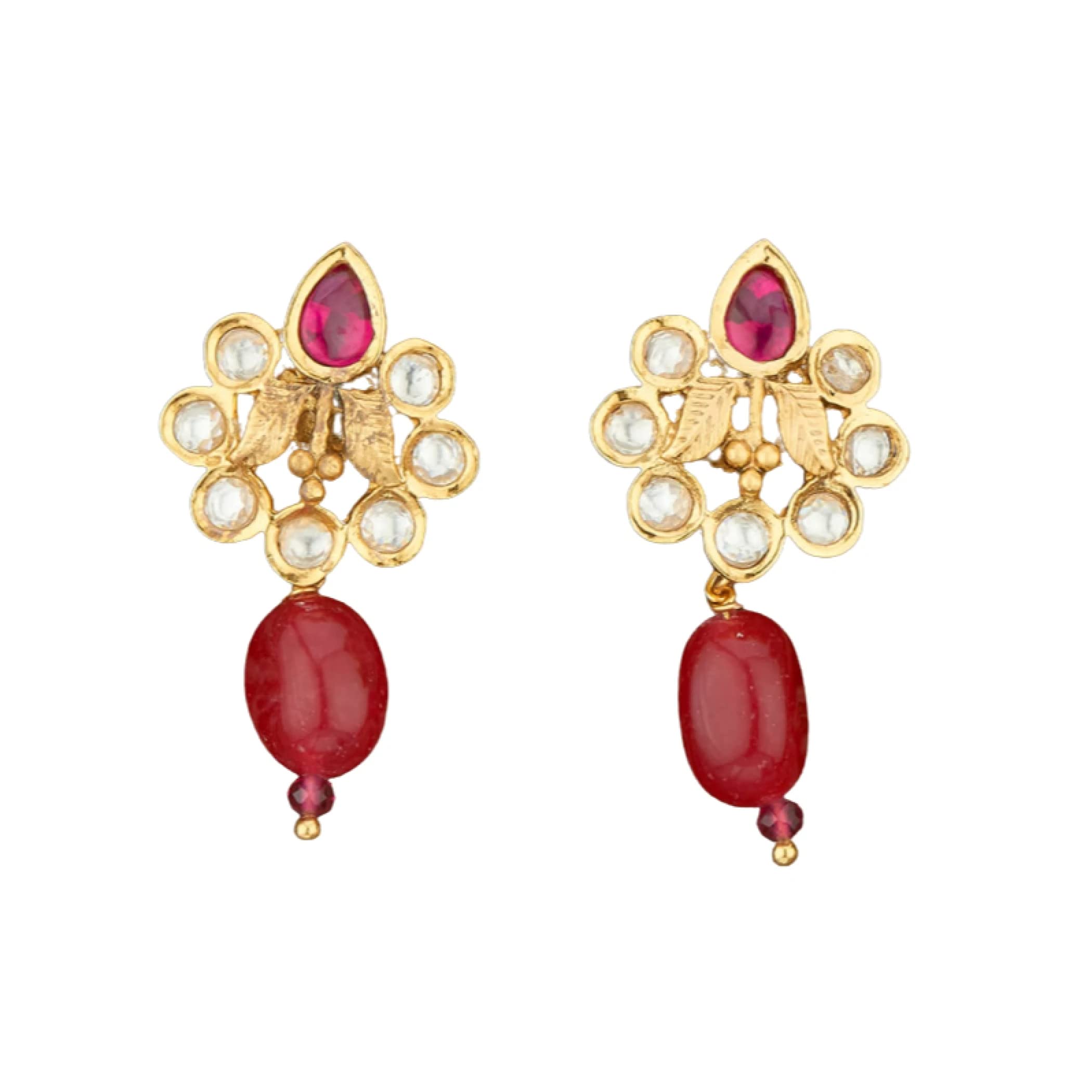 LOVENSPIRE Kundan Tops - Traditional South Indian Ethnic Jewelry | Gold Plated Jhumka Earrings for Women | Wedding, Festival & Party Wear Accessories