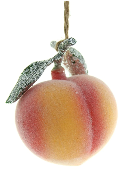 Fresh Peach Ornament - Handmade Realistic Fruit Decor for Christmas Tree, Kitchen, and Farmhouse Style Home Decor - Perfect for Holiday Gifts and Seasonal Display