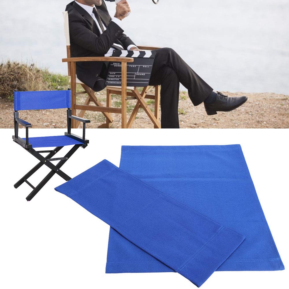 Estink Director Chair Cover Replacement Set - 1 Seat & Back Cover with Stick Accessories for Home, Office, Movie Set (Blue) | Durable Fabric for Indoor & Outdoor Use