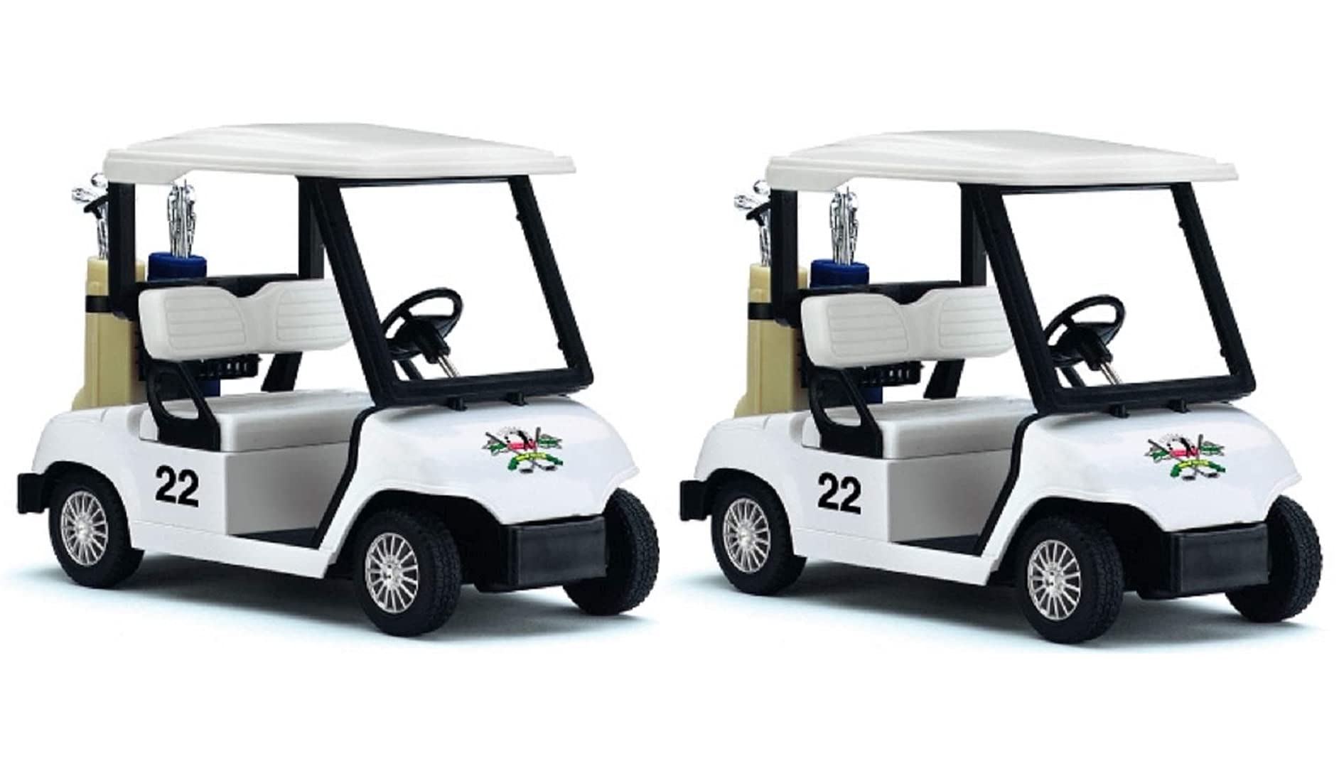 KiNSFUN Pull Back Golf Cart Toy 2-Pack for Kids Play