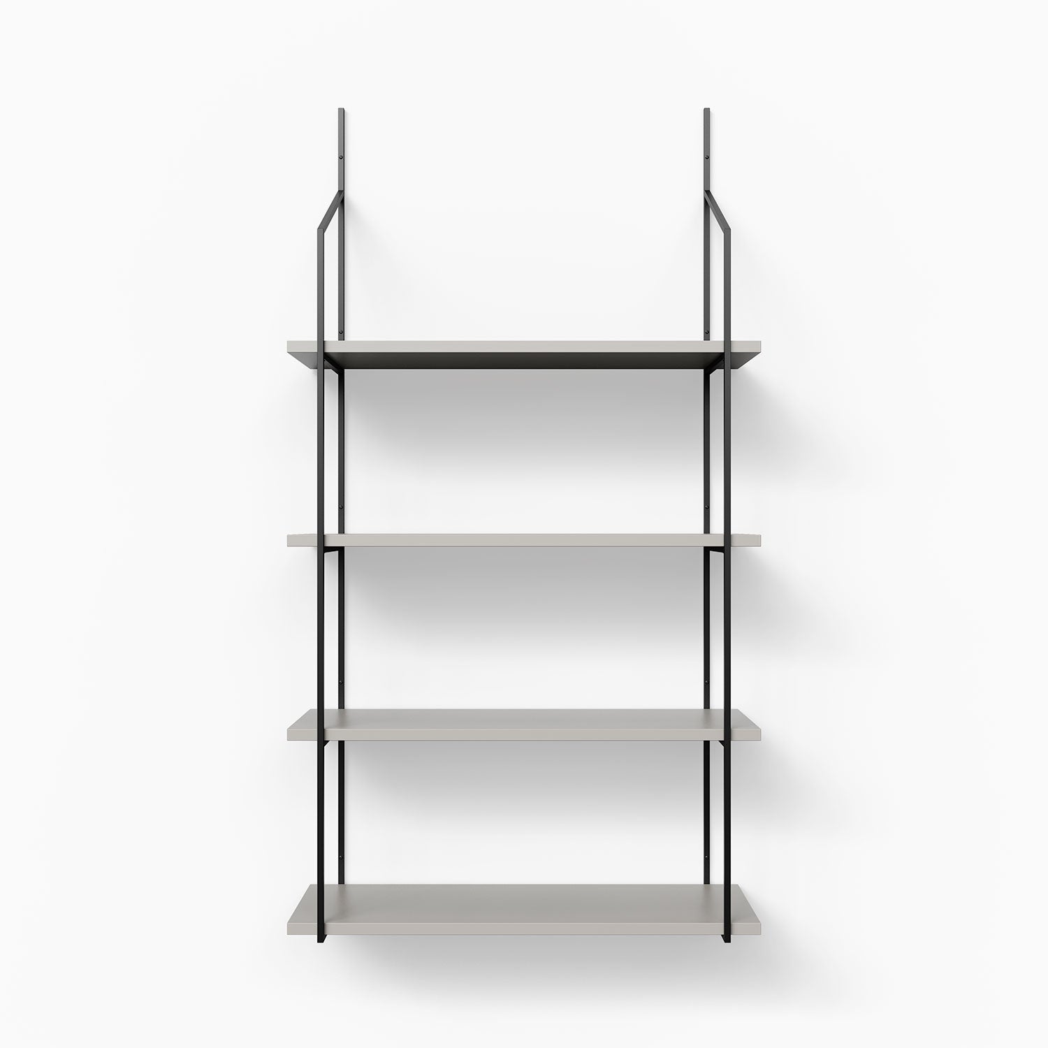 Verne Concretey 4 Tiered Shelf - Modern Industrial Style Storage Rack for Living Room, Kitchen, Bathroom & Office Organization