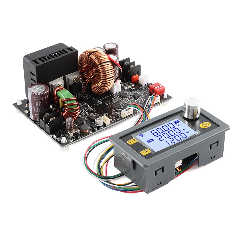 XY6020L 1200W DC Buck Converter - Adjustable Voltage Power Supply Module 20A Step Down Regulator for CNC, LED, Solar Panels & DIY Electronics Projects