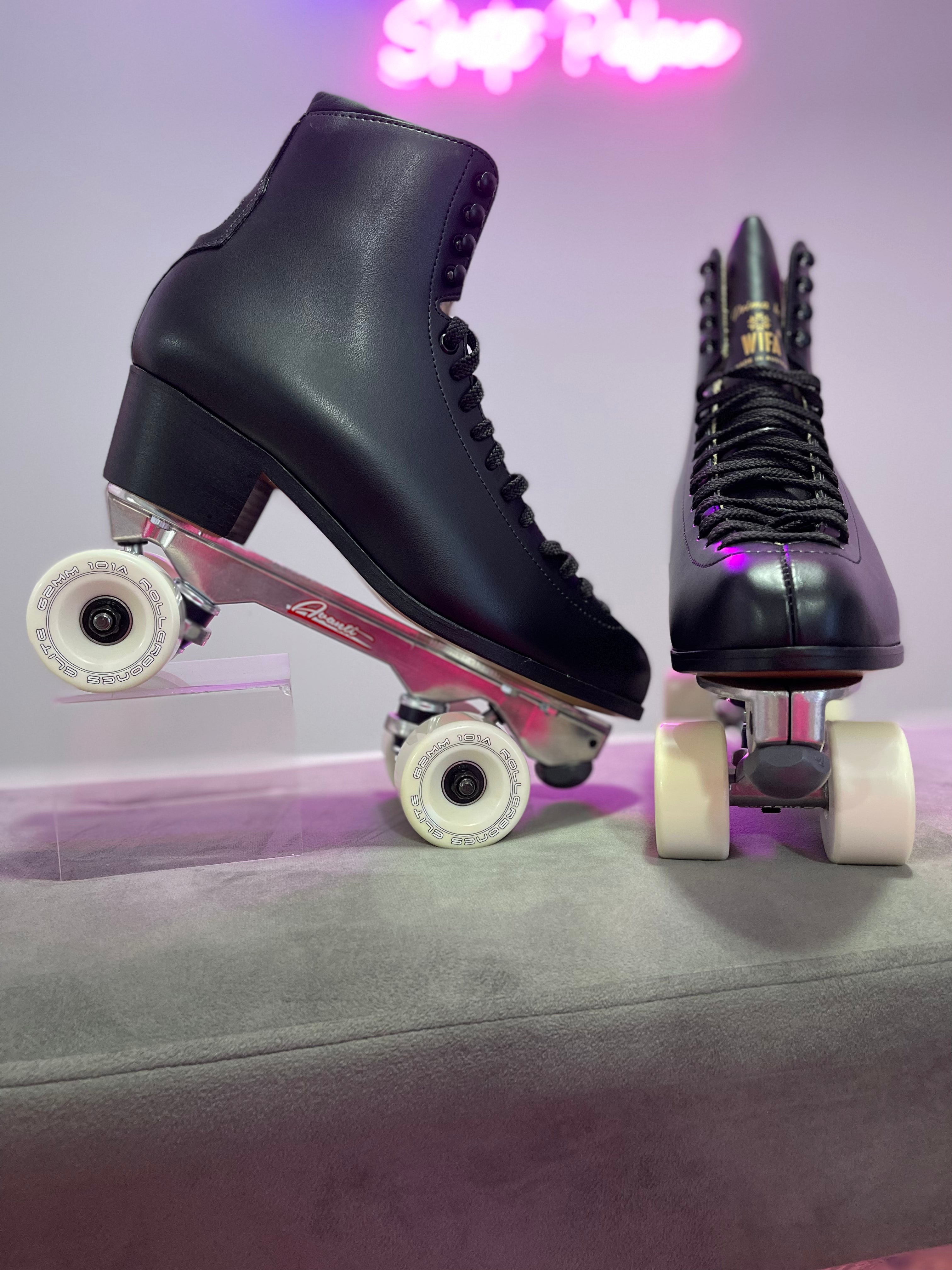 WIFA Black All Leather Prima Intermediate Figure Skating Boots – Premium Quality for Competitive Skaters – Perfect for Ice Shows, Training & Performances