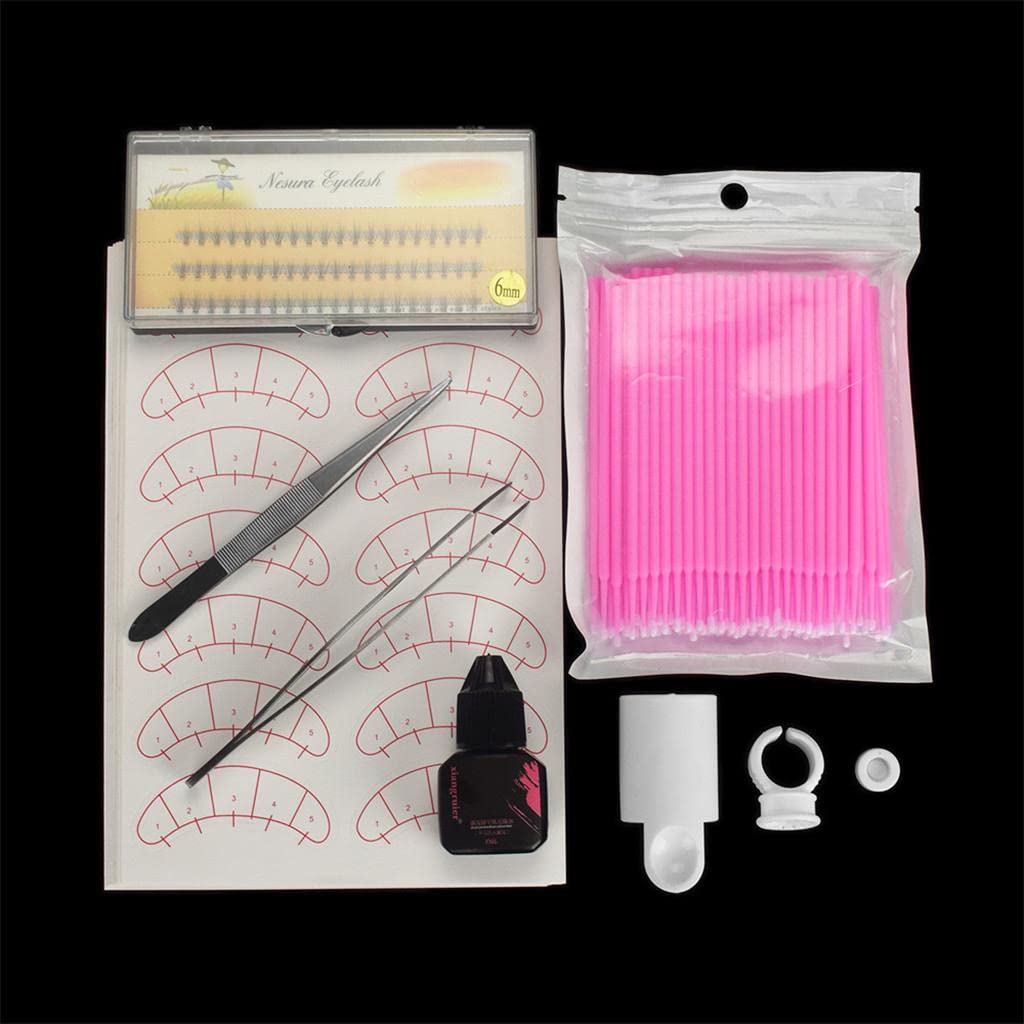 Professional Lash Extension Training Kit for Beginners - Pink Eyelash Grafting Practice Set with Essential Supplies | Perfect for Salon Training & DIY Lash Artists at Home