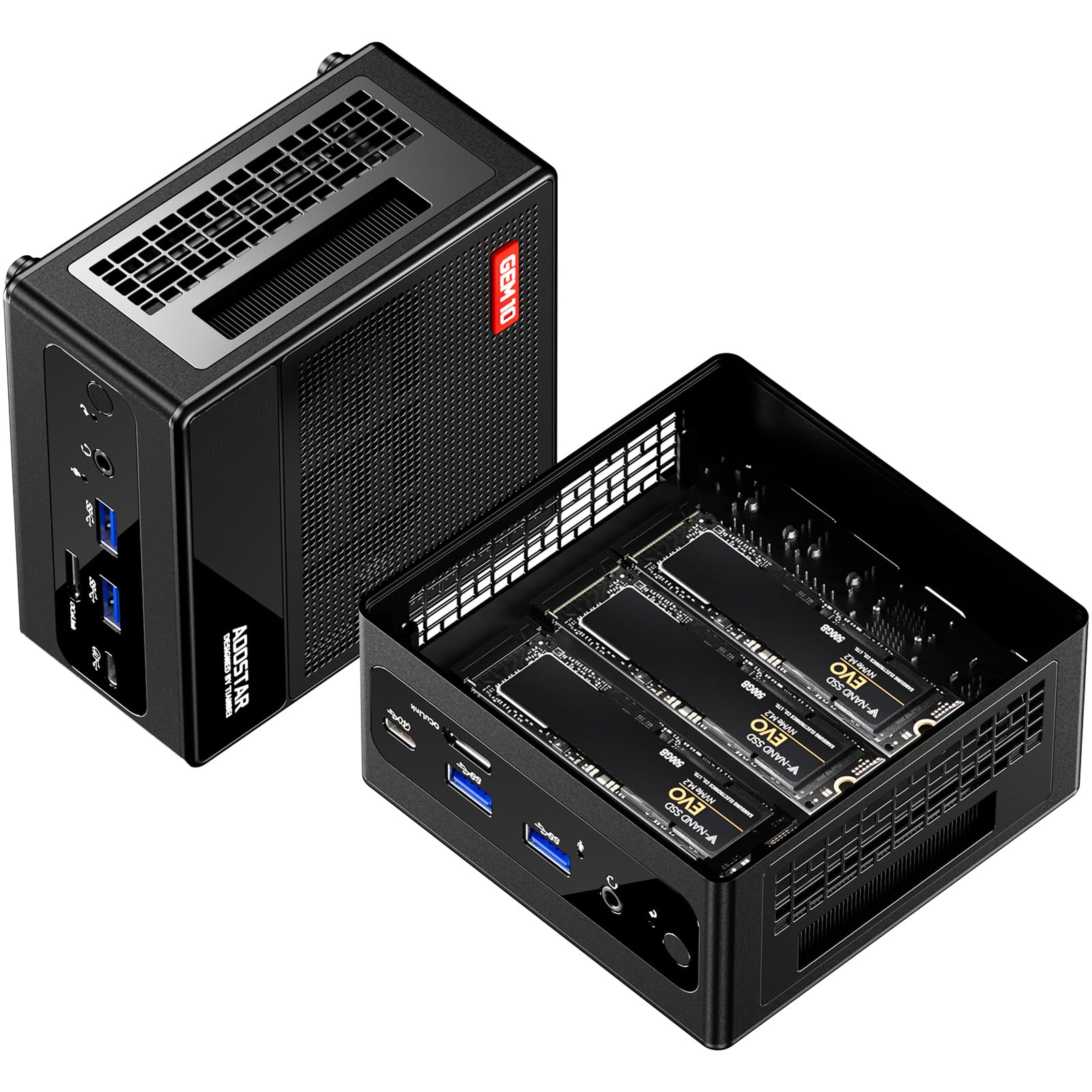 Docooler Mini PC 32GB LPDDR5 RAM 1TB SSD, AMD Ryzen 7 6800H 8-Core Mini Desktop Computer, WiFi 6 & Bluetooth 5.2, Dual 2.5G LAN, USB 3.2, 4K@120Hz Triple Display - Perfect for Home Office, Gaming & Multimedia Streaming