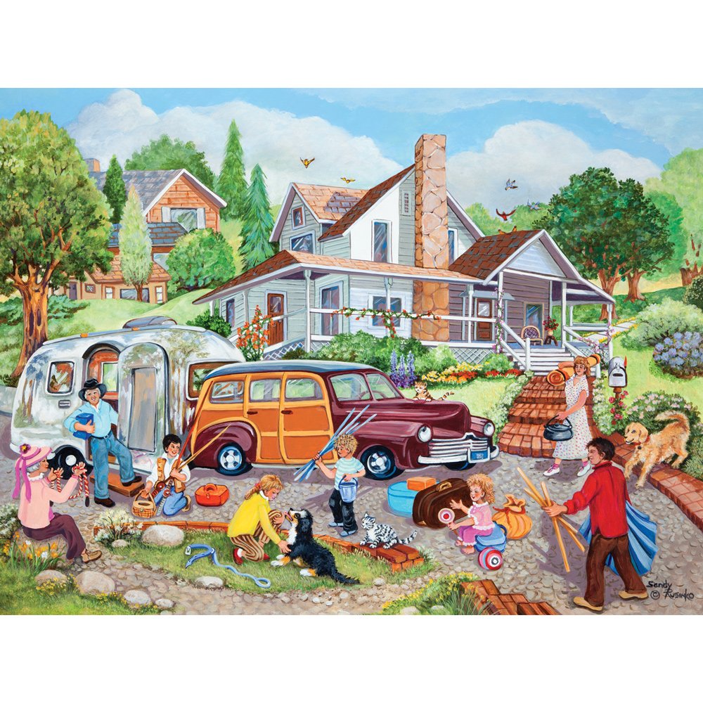 500 Piece Jigsaw Puzzle for Adults - Departure Day American Summer Art Puzzle by Sandy Rusinko, 18x24 Inch Finished Size | Challenging Puzzle Game for Family Night, Stress Relief & Home Decor