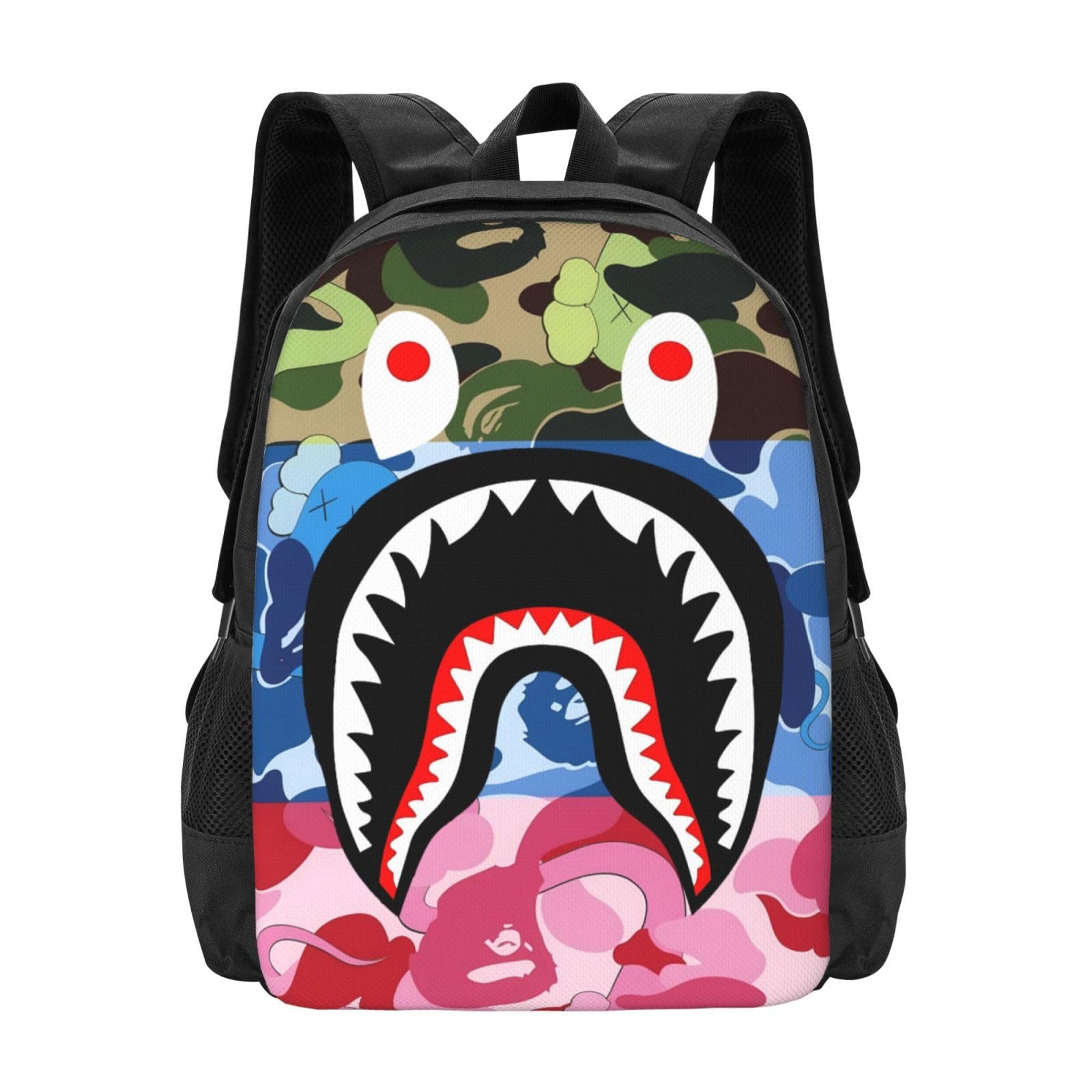 Shark Camo Backpack 17 Inch - Durable Travel Laptop Bag for Men & Women - Water Resistant School, Work & Outdoor Hiking Backpack