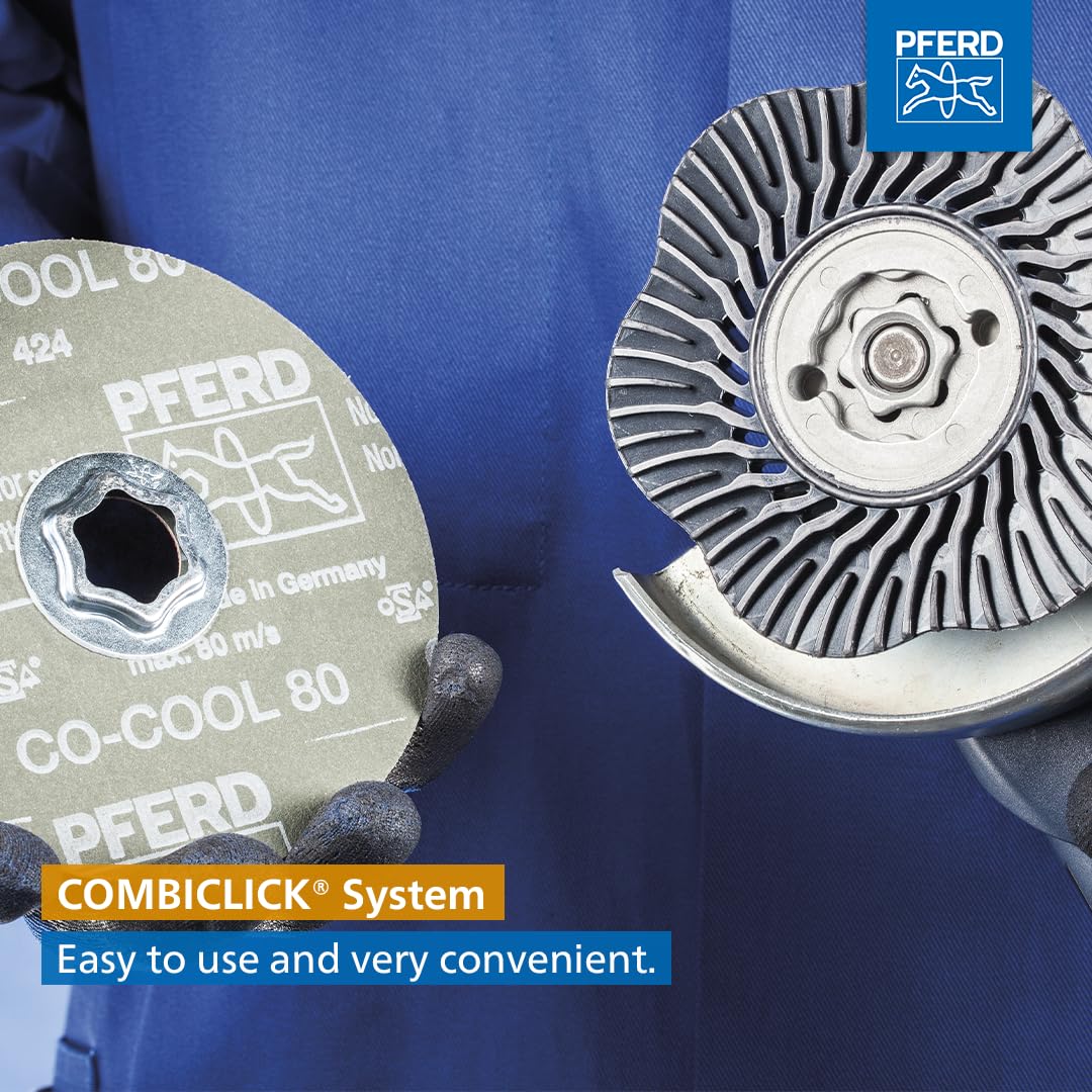 PFERD COMBICLICK 5-Inch 19-Piece Disc Set | 5/8-11 Thread | Coarse Grinding to Polishing | Angle Grinder Accessories | Perfect for Metalworking, Wood Sanding & Surface Preparation