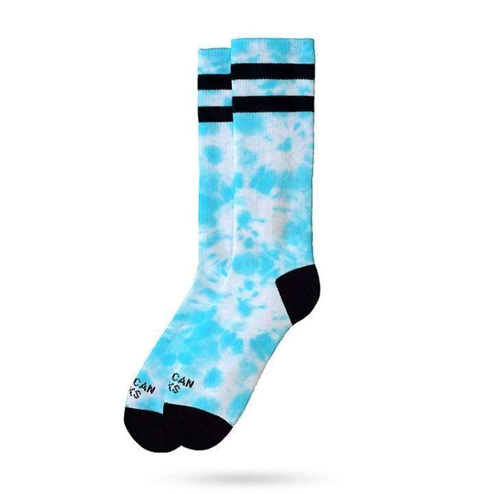 Tie-Dye Mid-Calf Socks for Women - American Style Cotton Crew Socks - Perfect for Yoga, Running & Casual Wear