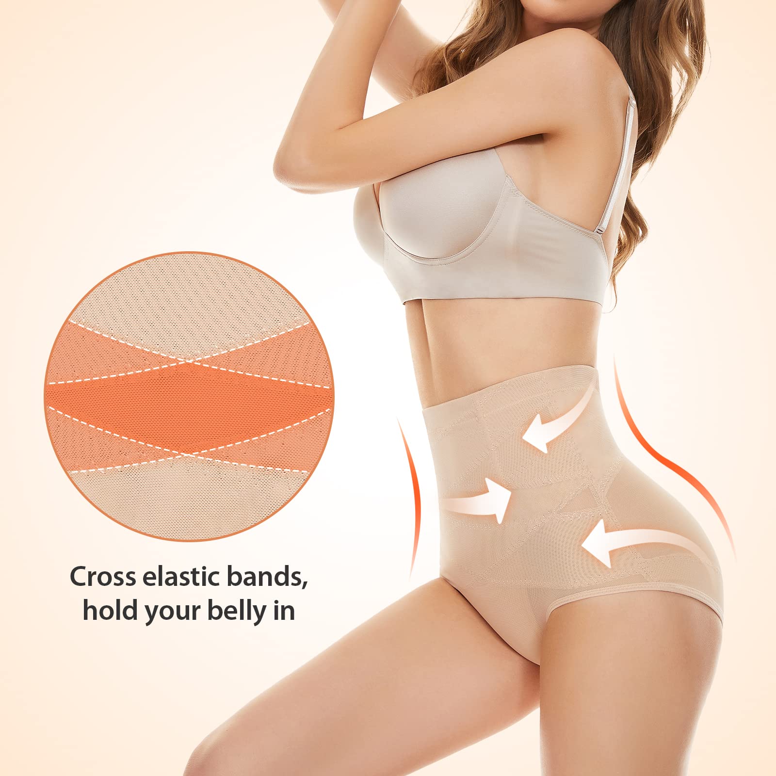 SIMIYA High Waisted Tummy Control Shapewear for Women - Firm Control Body Shaper Panties, Soft & Comfortable Postpartum Girdle - Perfect for Daily Wear, Workout & Special Occasions