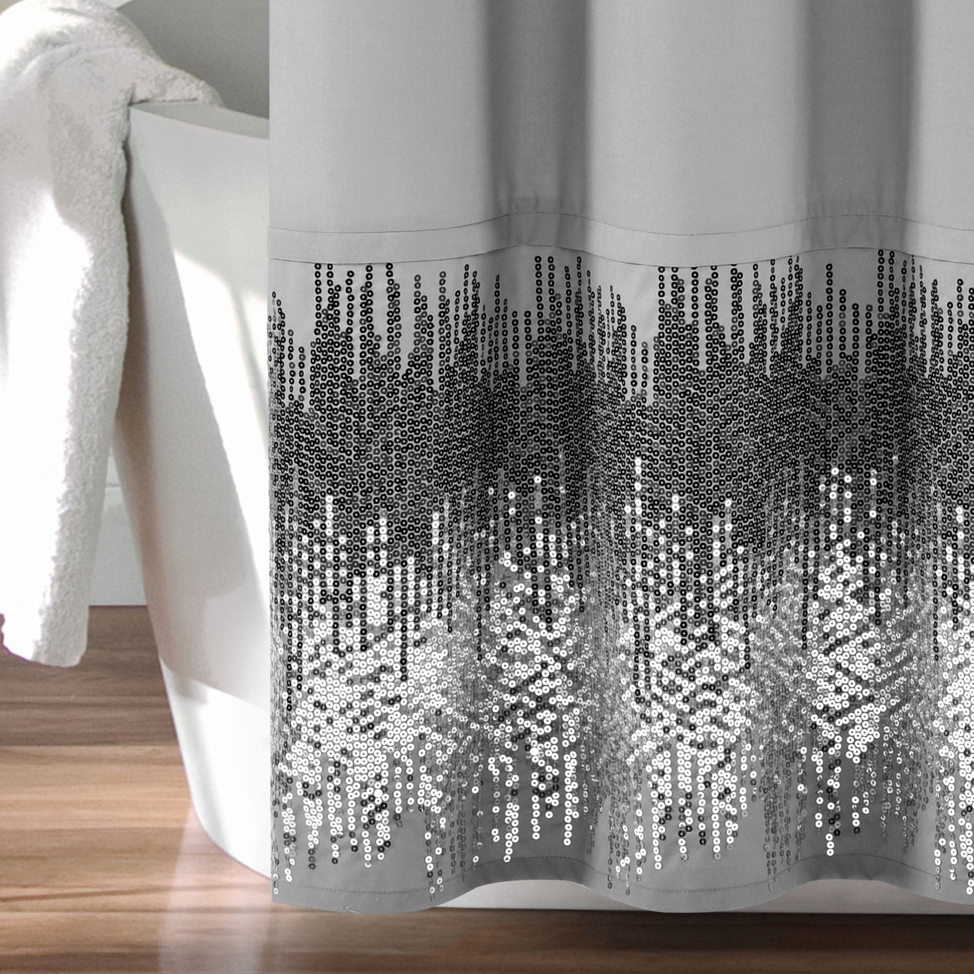 Sparkling Sequins Shower Curtain - Waterproof Bathroom Decor for Glamorous & Stylish Showers - Perfect for Home, Hotel, and Spa Use