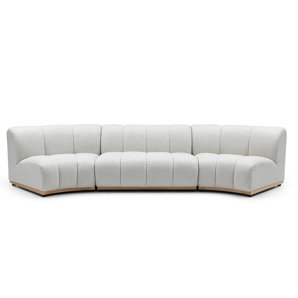 5-6 Seater Modular Sofa Set in Warm White - Modern L-Shaped Sectional Couch for Living Room, Family Room & Lounge Areas