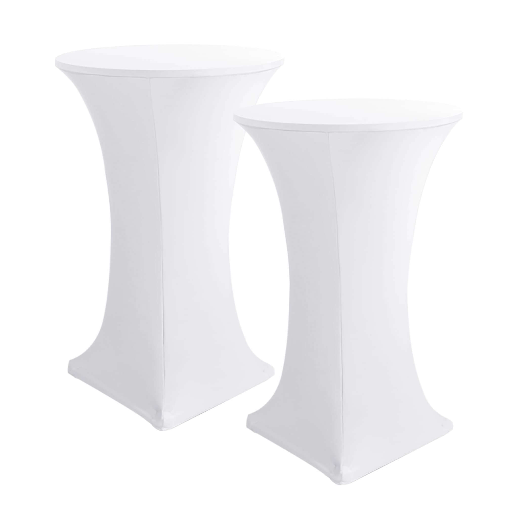 Premium 2-Pack Stretch Spandex Cocktail Table Covers - Fitted Elastic Corners for 30