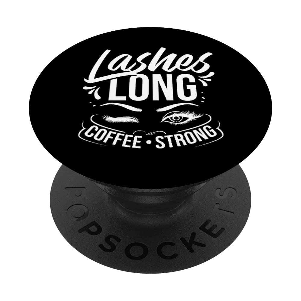 Long Coffee False Eyelashes - Voluminous & Natural Look for Makeup Artists | PopSockets Swappable PopGrip for Phones | Perfect for Daily Wear & Professional Makeup
