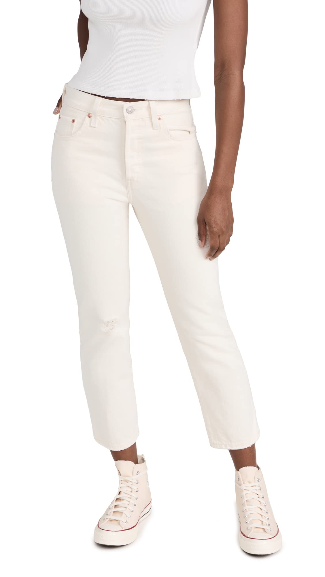 Levi's Women's Premium 501 Crop Jeans - High Waist Straight Leg Denim Pants for Casual Wear & Everyday Style