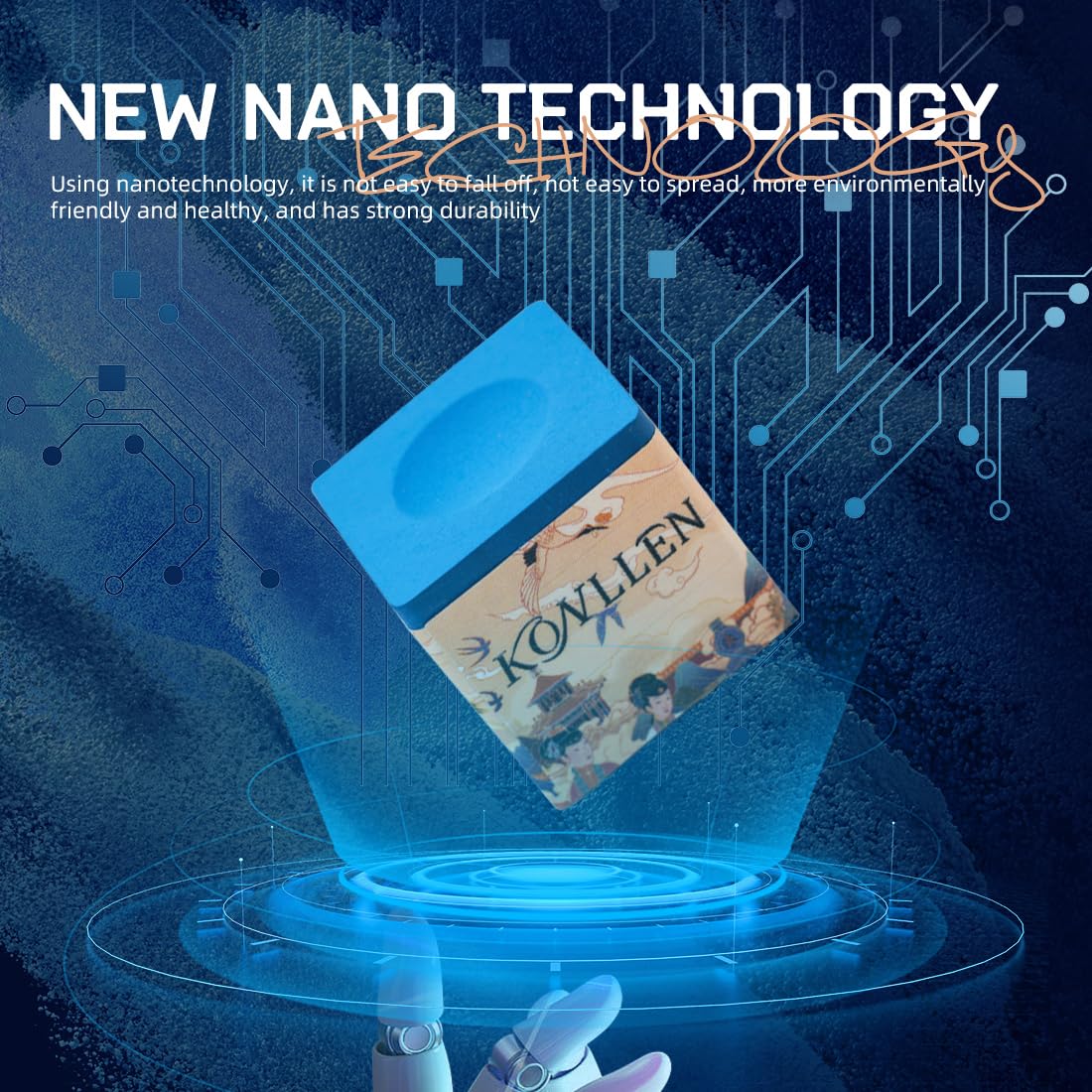 KONLLEN Professional Nano Technology Billiard Chalk - High Performance Pool Cue Chalk for Tournaments (Reduces Miscues, Durable, Low Deflection) - Perfect for Competitive Play & Home Pool Tables