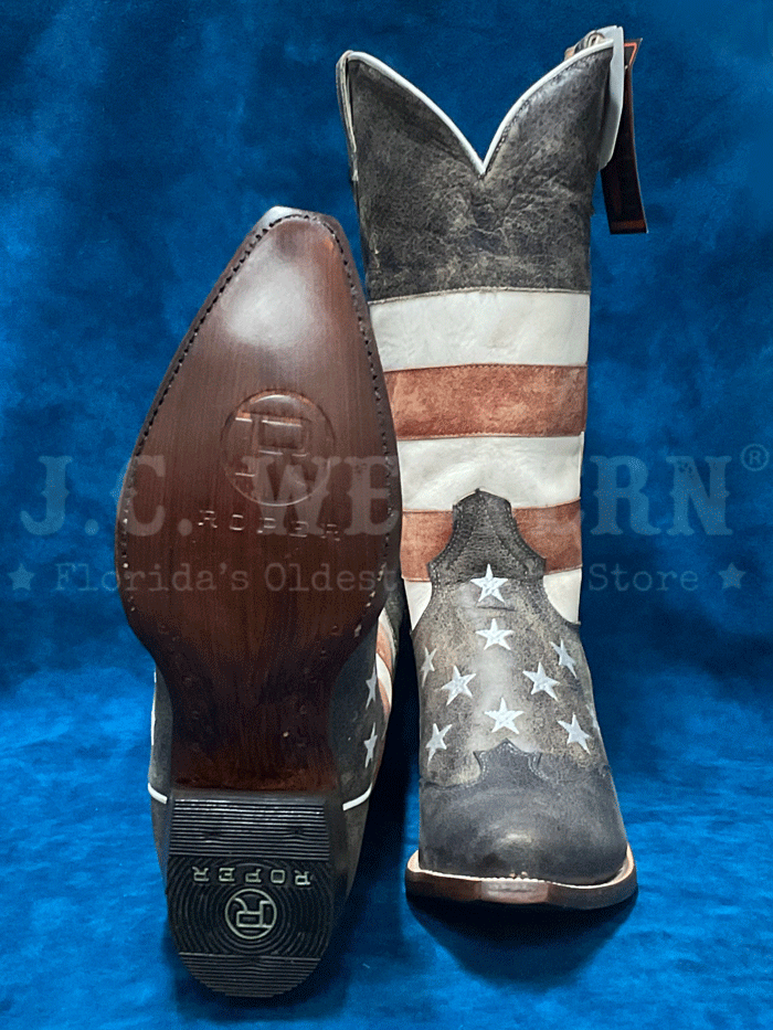 Roper Women's American Flag Cowboy Boots - Red, White & Blue Patriotic Western Boots for Country Line Dancing, Rodeo & 4th of July Celebrations