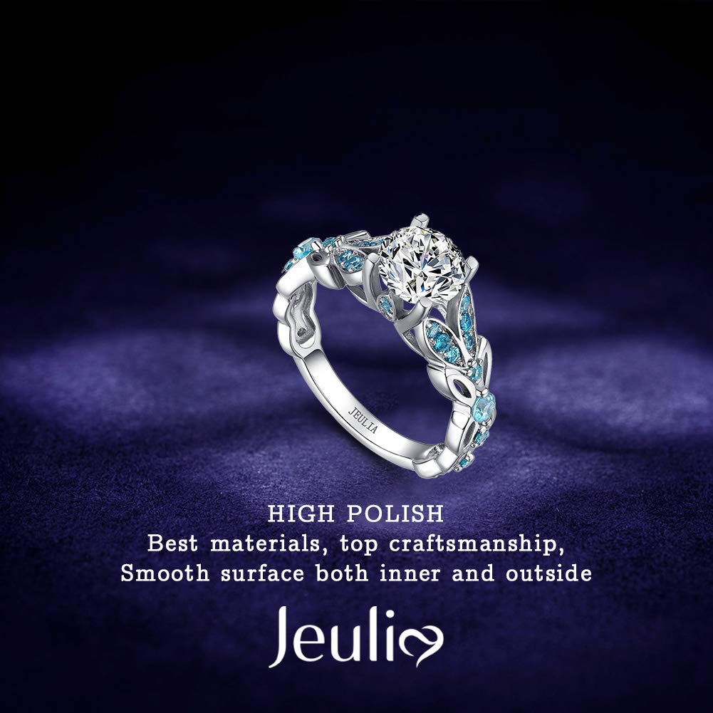 Jeulia 4.3 Carat Purple Amethyst Sterling Silver Butterfly Ring Set for Women - Personalized Bridal Wedding Engagement Eternity Promise Rings - Perfect for Valentine's Day, Anniversary & Special Occasion Gifts