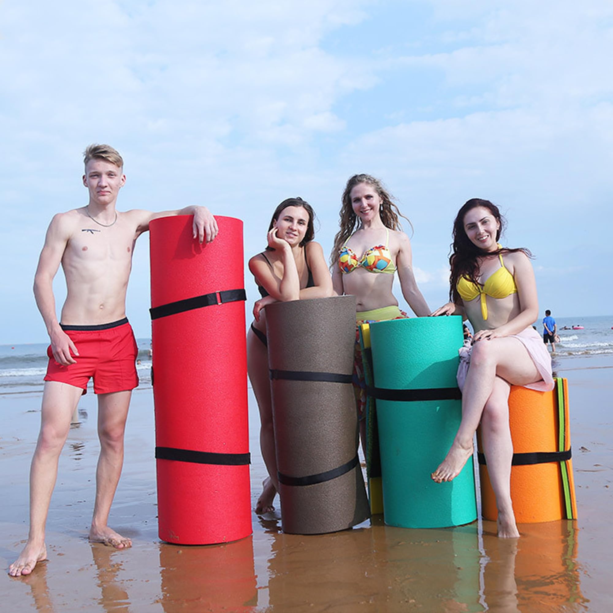 3 Pcs Reusable Floating Water Mat Straps - Heavy Duty Securing Straps for Water Pads & Mats Up to 18 Feet - Durable Storage Accessories for Pool, Lake & Beach Use