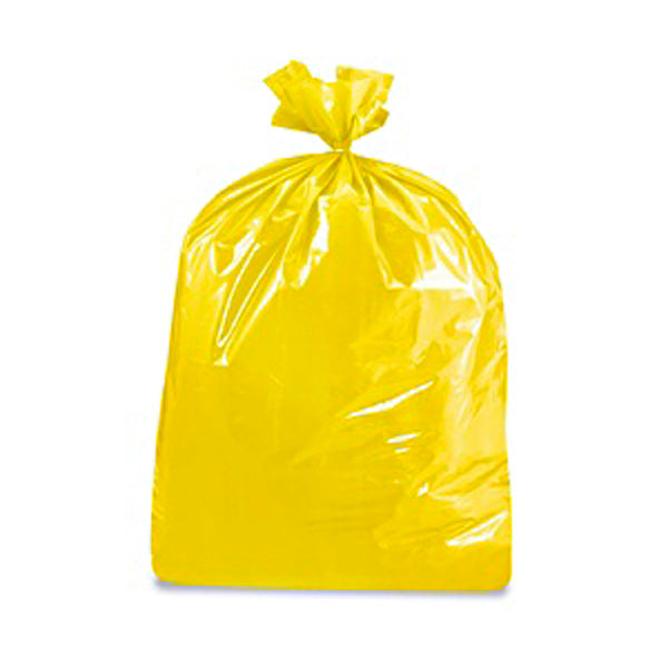 33 x 39 Inch Yellow Low Density 1.5 Mil Trash Can Liners (200 Count) - Heavy Duty Garbage Bags for Kitchen, Office, and Commercial Use