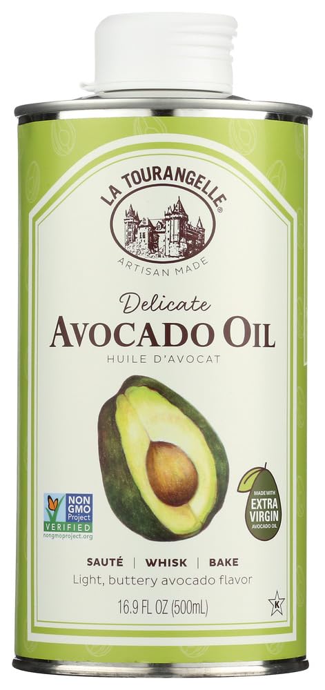 La Tourangelle California Avocado Oil - 16.9 Oz (Pack of 6) | High Heat Cooking Oil for Grilling, Frying & Baking | Premium Cold Pressed Avocado Oil for Salads, Dressings & Healthy Recipes