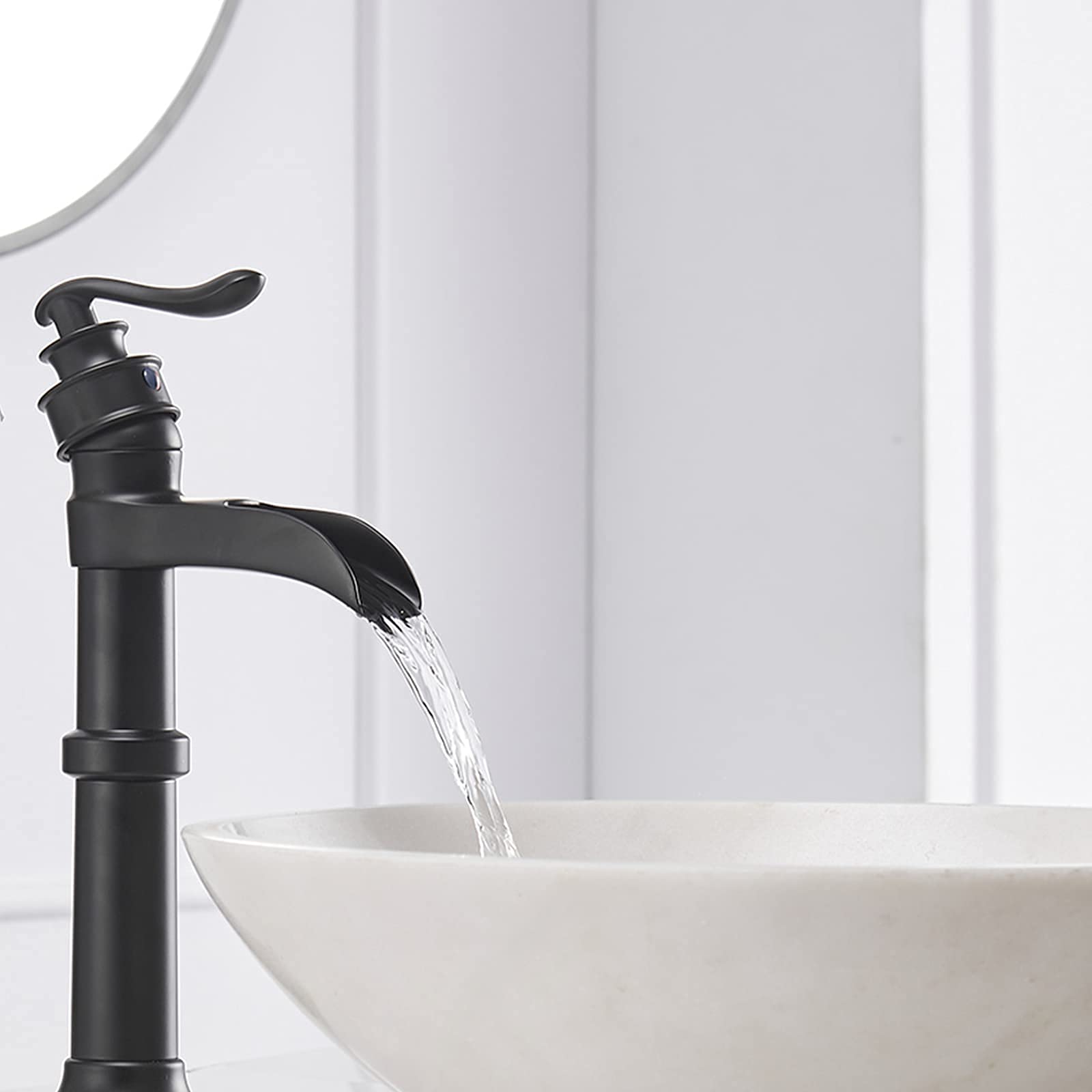 Homevacious Matte Black Pull-Down Kitchen Faucet with 3 Spray Modes - Single Handle Waterfall Vessel Sink Faucet for Modern Homes | Perfect for Washing Dishes, Filling Pots & Cleaning Countertops