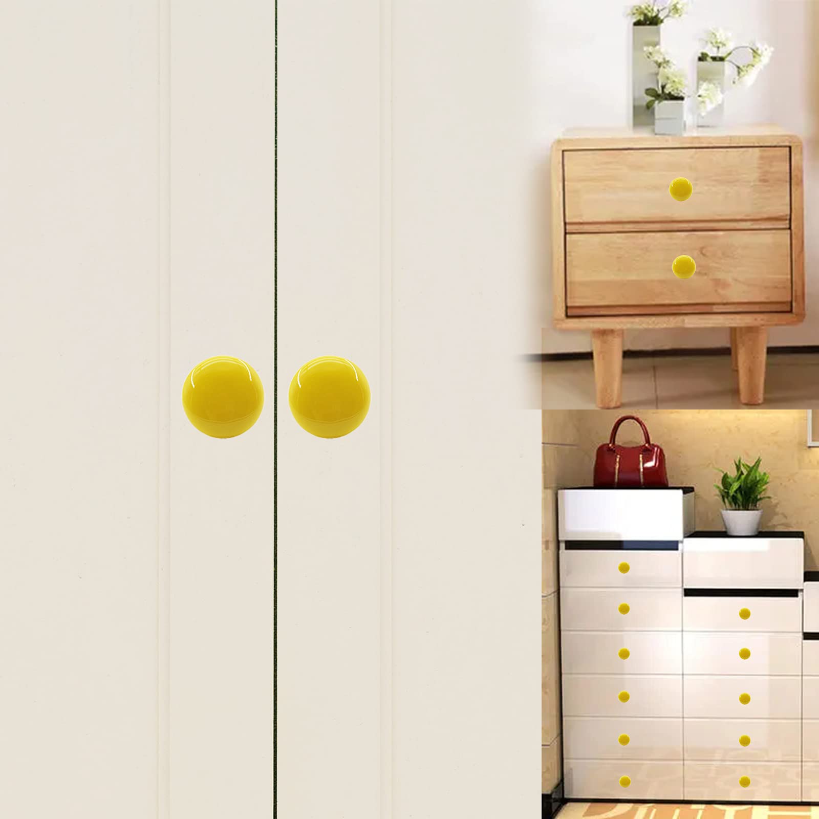 6 Pack Ceramic Cabinet Knobs - Unique Handmade Decorative Drawer Pulls for Kitchen, Dresser, Wardrobe & Bathroom | Round Knobs for Home Improvement & Office Desk Organization | Durable & Stylish Hardware for DIY Furniture Upgrade